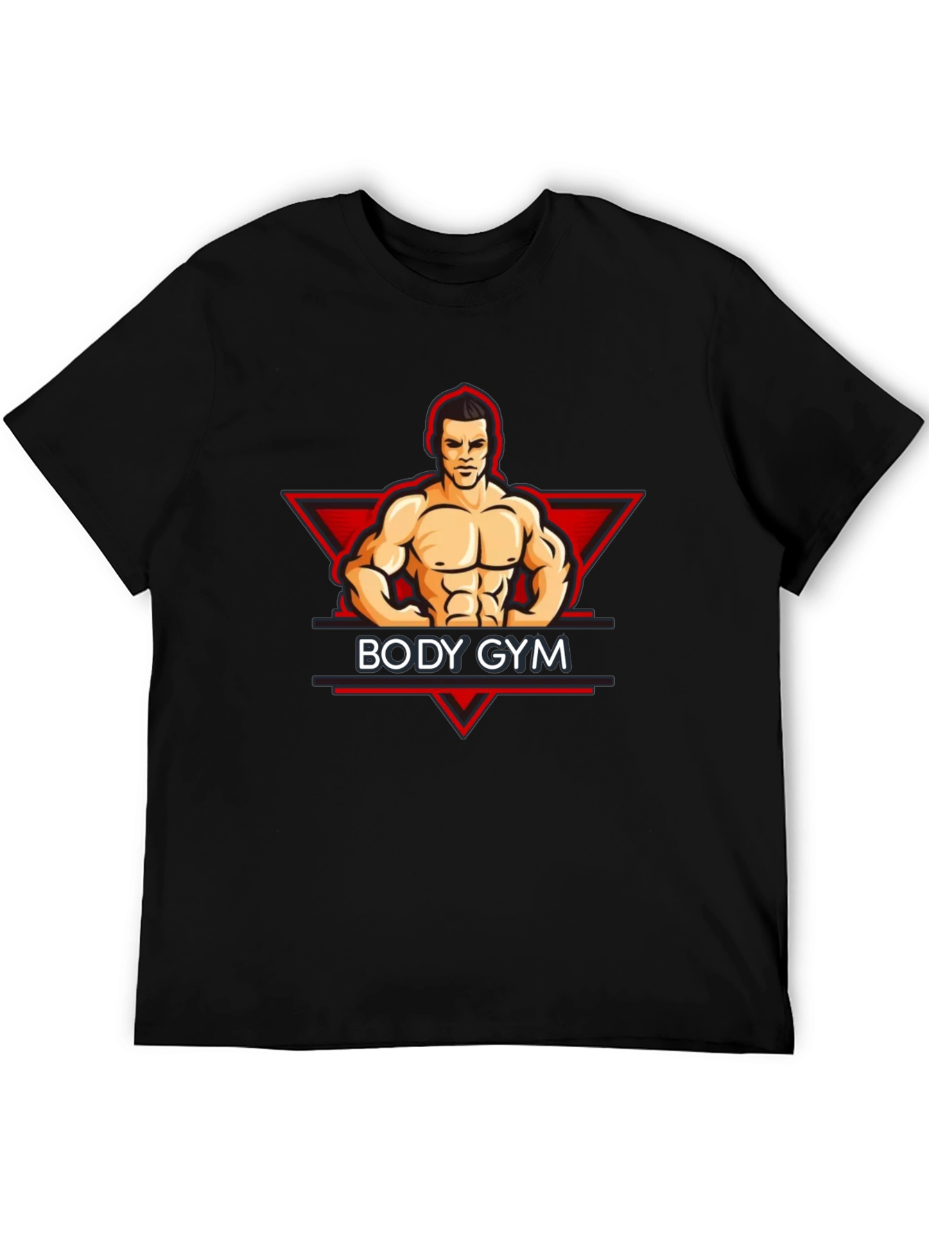 Body Gym Black Graphic Tee - Fitness Apparel