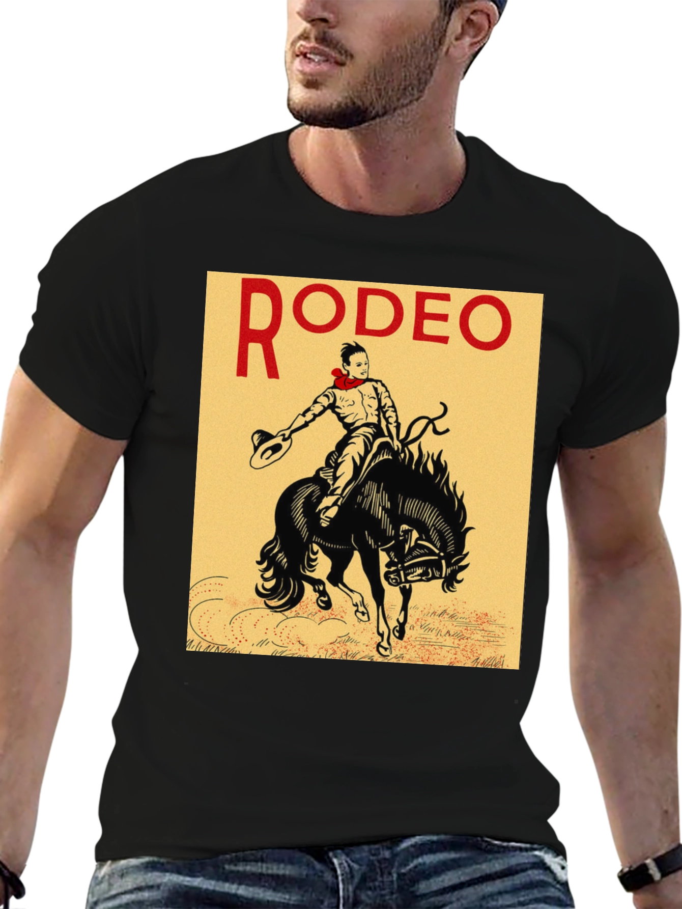 Rodeo Rider Graphic T-Shirt - Black