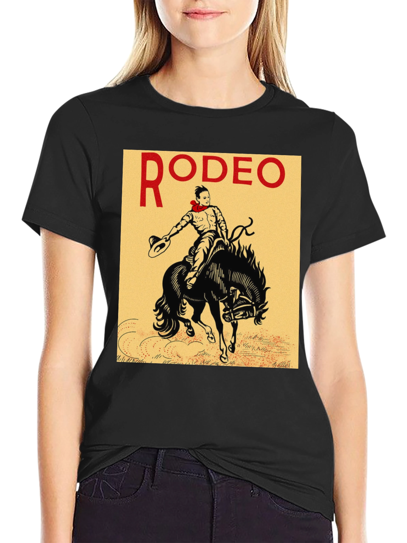 Rodeo Rider Graphic T-Shirt - Black