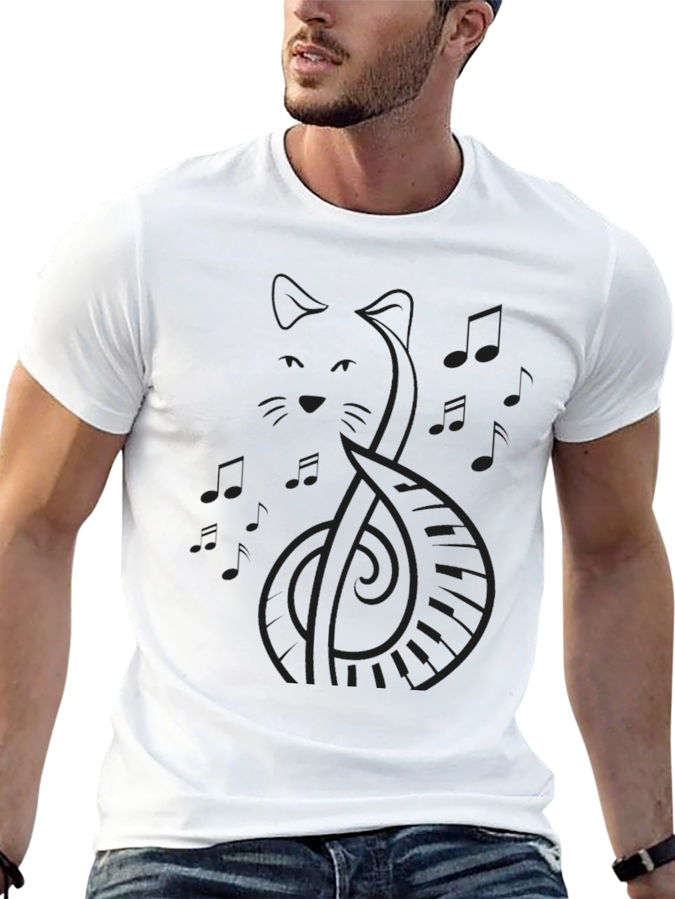 Cat Piano Music T-Shirt - Stylish and Unique
