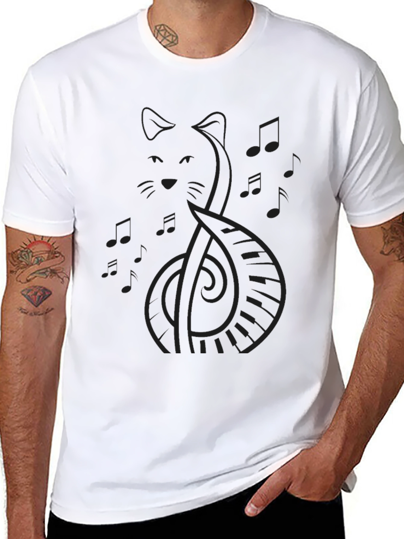 Cat Piano Music T-Shirt - Stylish and Unique