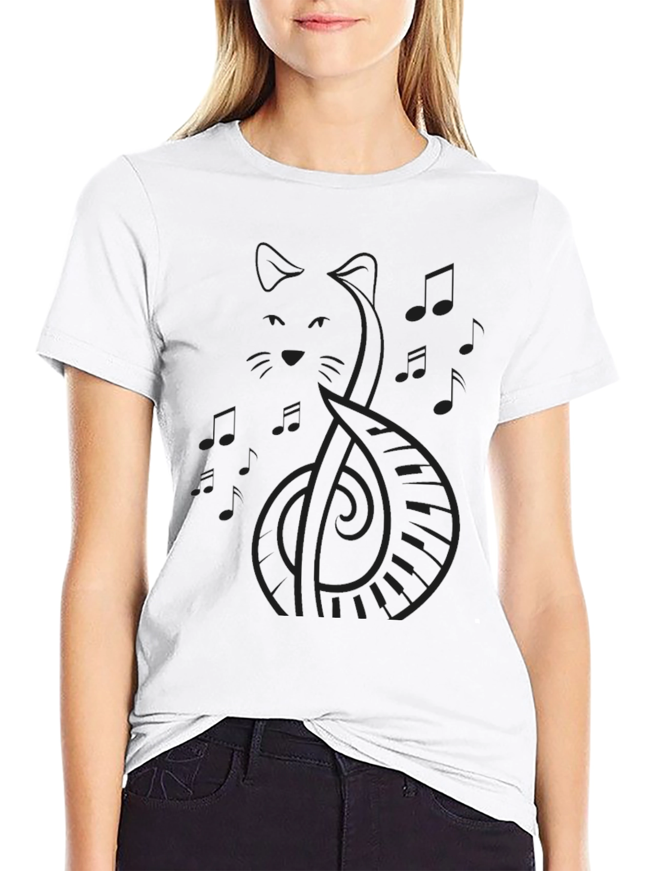 Cat Piano Music T-Shirt - Stylish and Unique