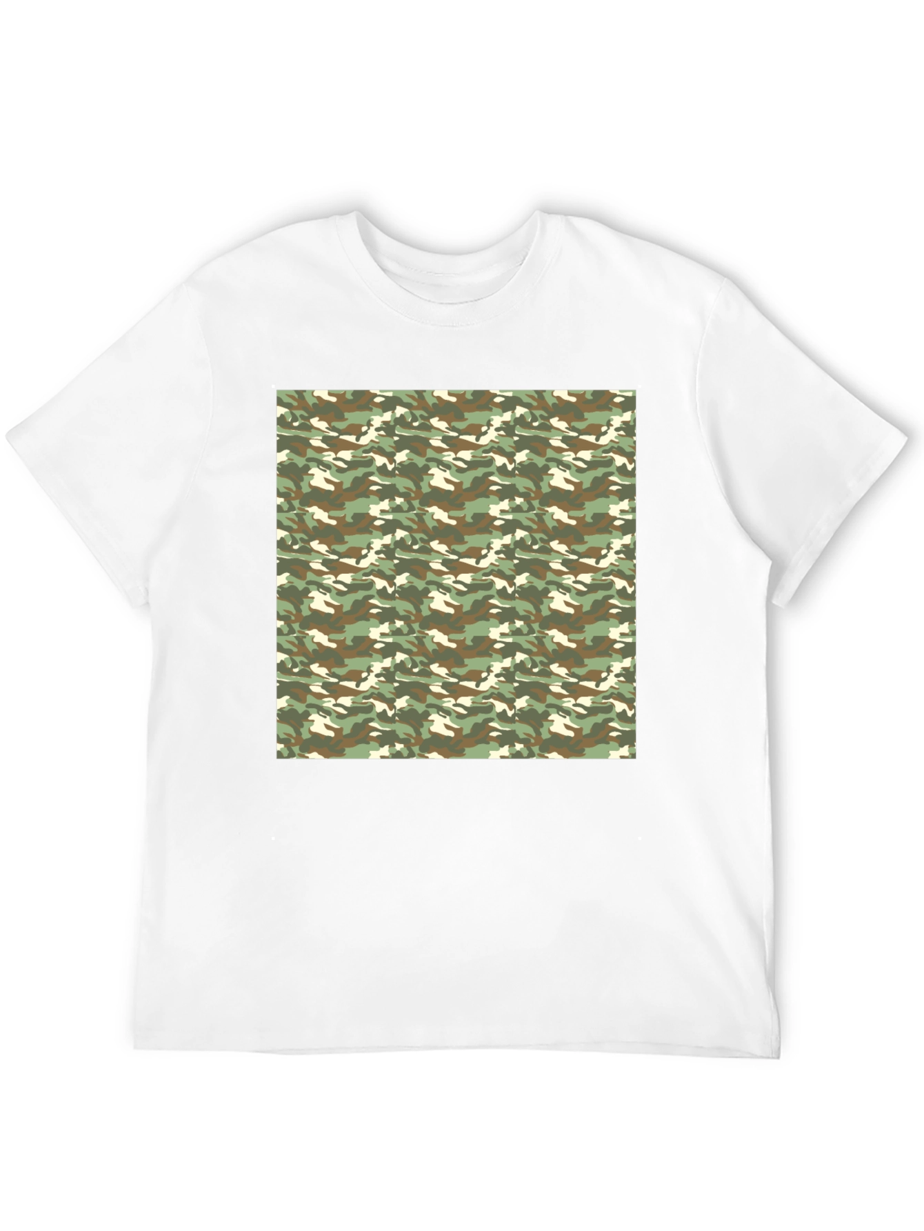 Camouflage Print Black T-Shirt