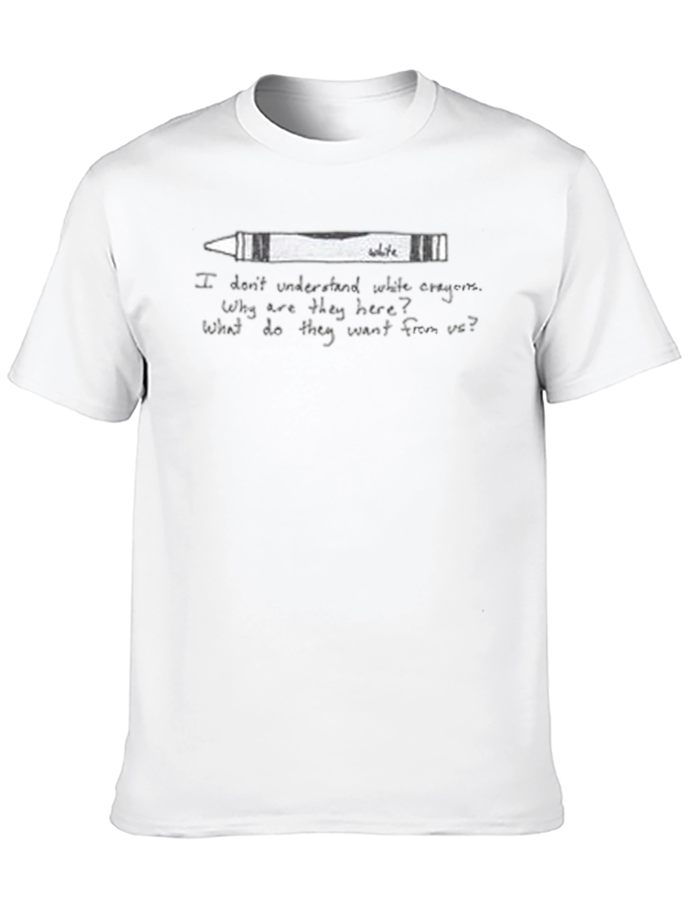White Crayon Tee - Existential Humor Graphic T-Shirt