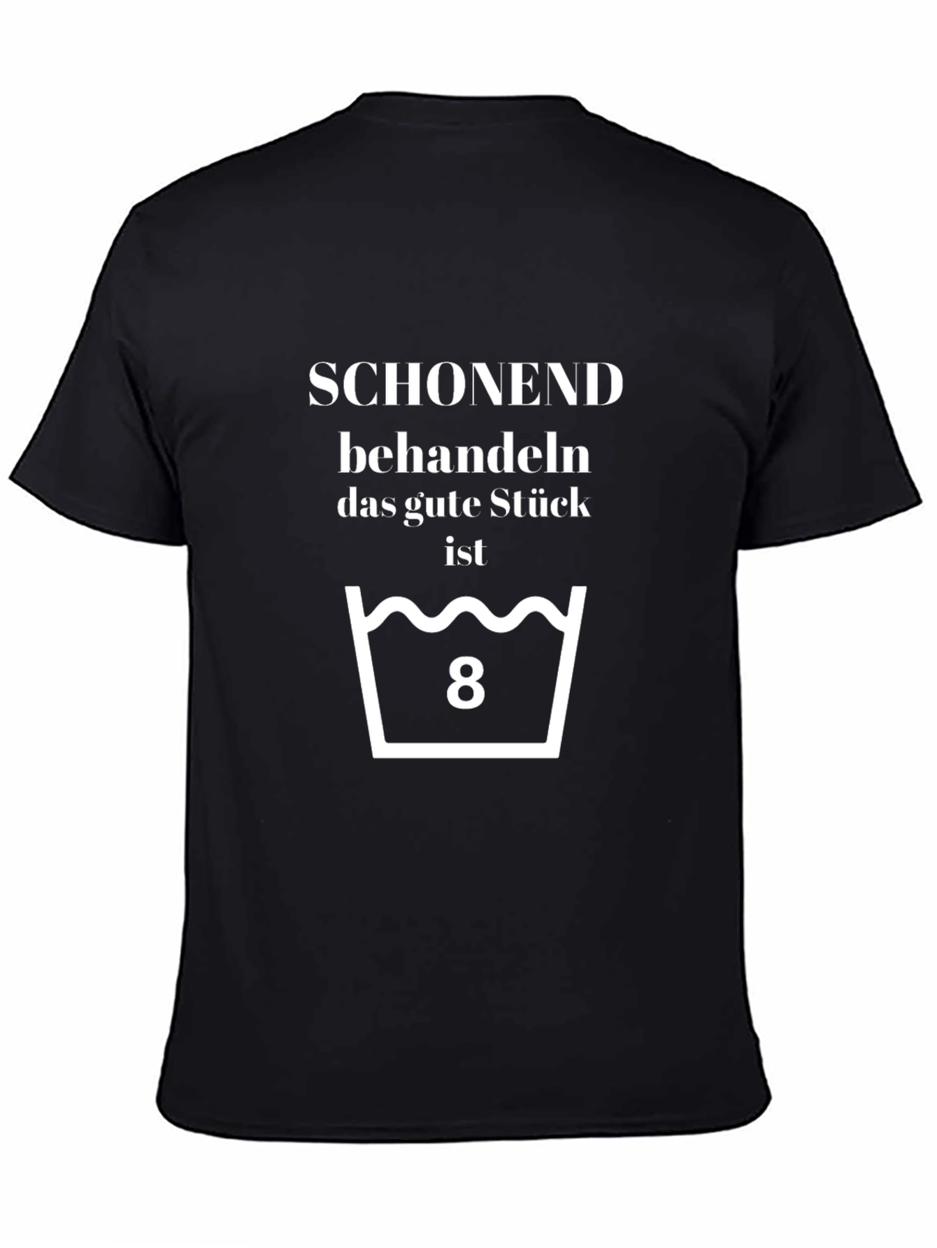 Delicate Black T-Shirt with Laundry Instructions