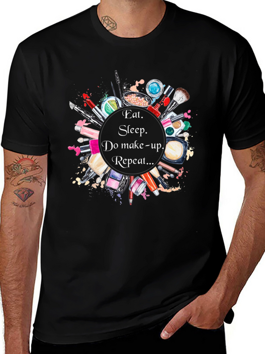 Eat Sleep Makeup Repeat Black Graphic Tee