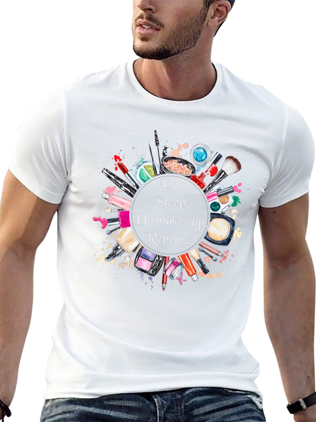 Eat Sleep Makeup Repeat Black Graphic Tee