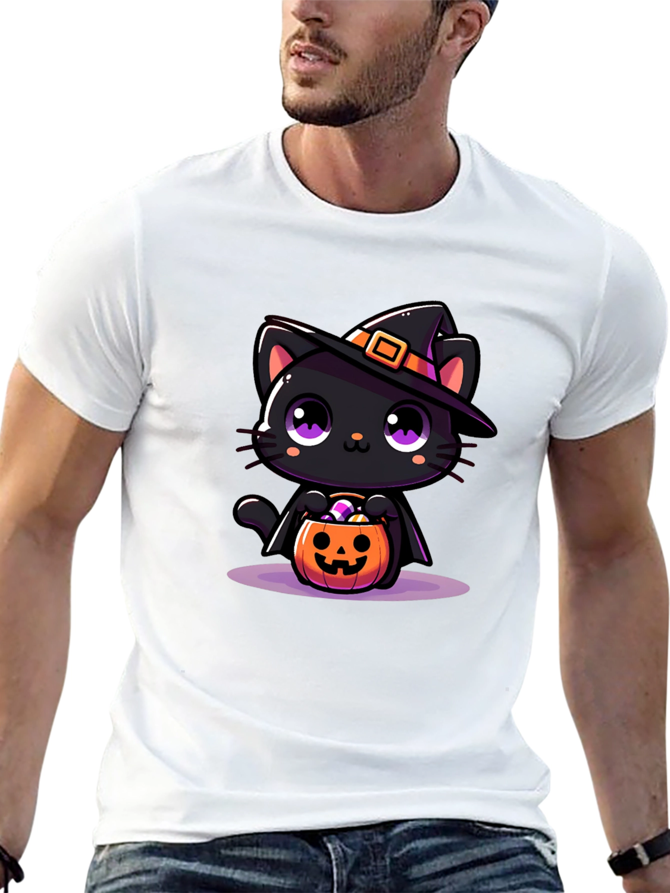 Halloween Cat T-Shirt - Spooky Cute!