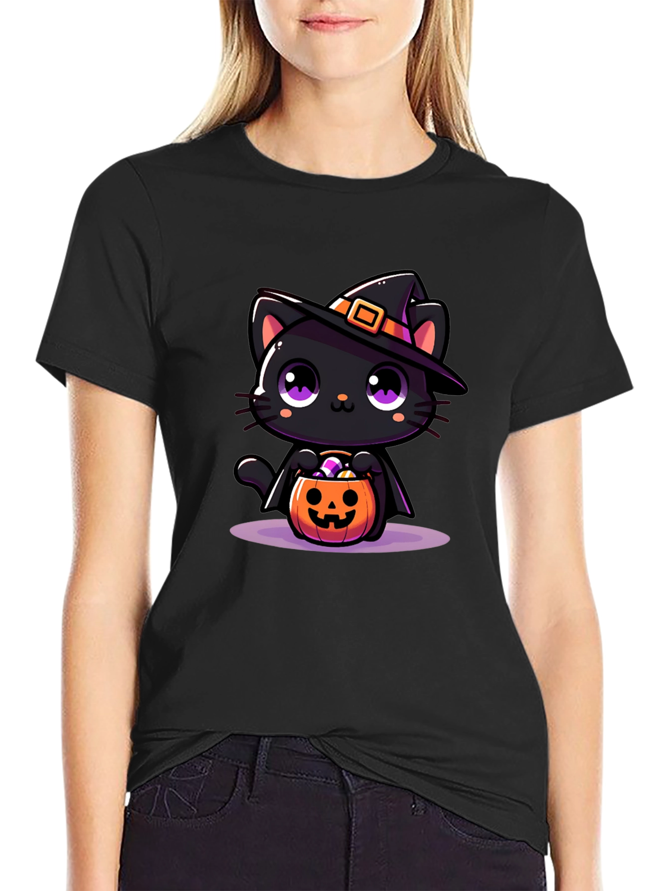Halloween Cat T-Shirt - Spooky Cute!