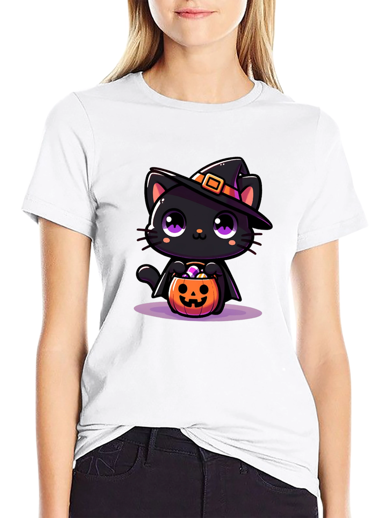 Halloween Cat T-Shirt - Spooky Cute!