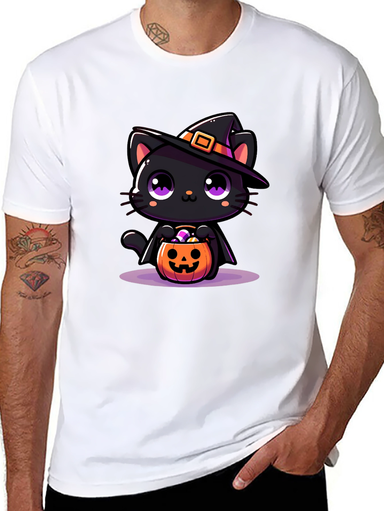 Halloween Cat T-Shirt - Spooky Cute!
