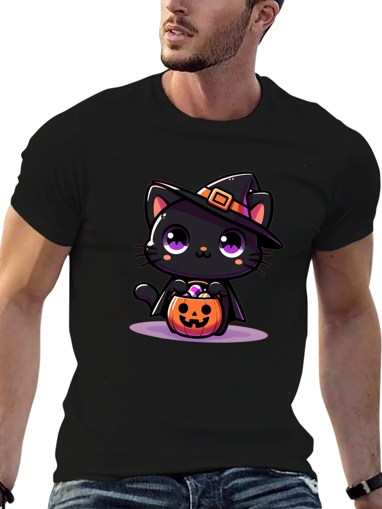 Halloween Cat T-Shirt - Spooky Cute!