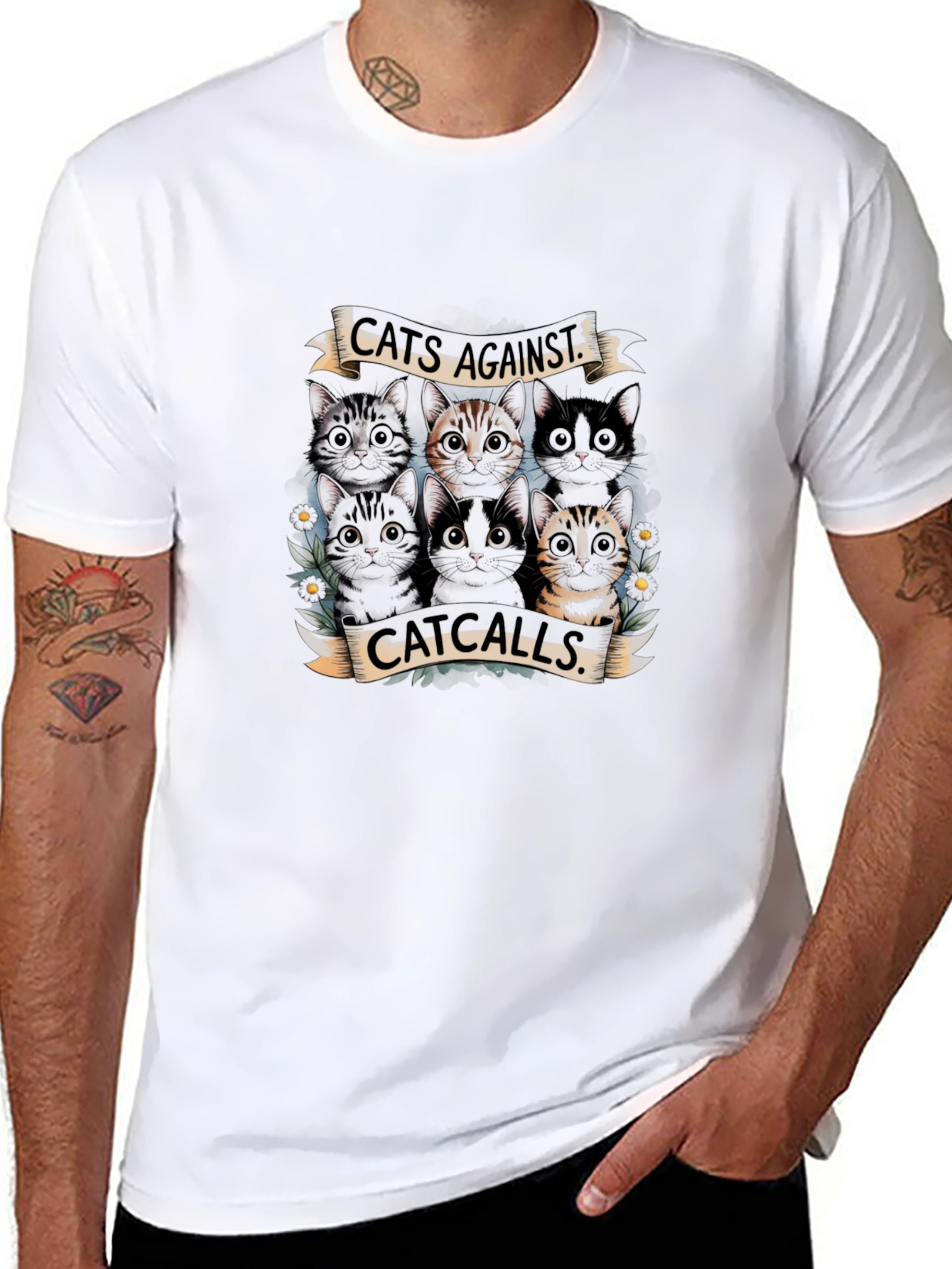 Cats Against Catcalls Graphic T-Shirt