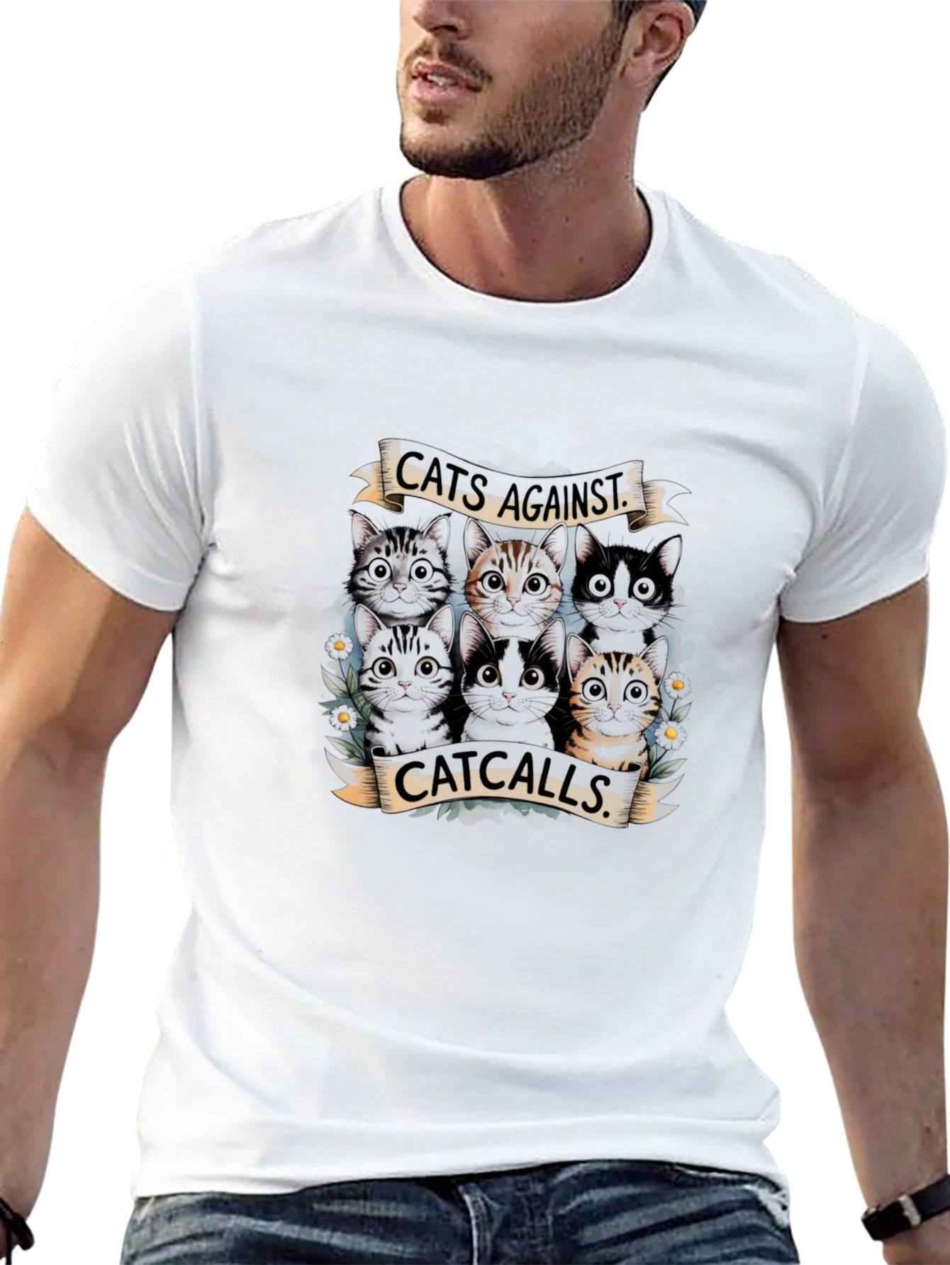 Cats Against Catcalls Graphic T-Shirt