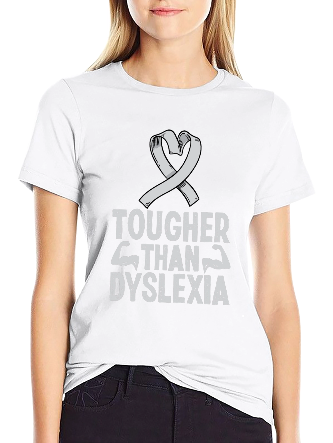 Tougher Than Dyslexia Ribbon T-Shirt