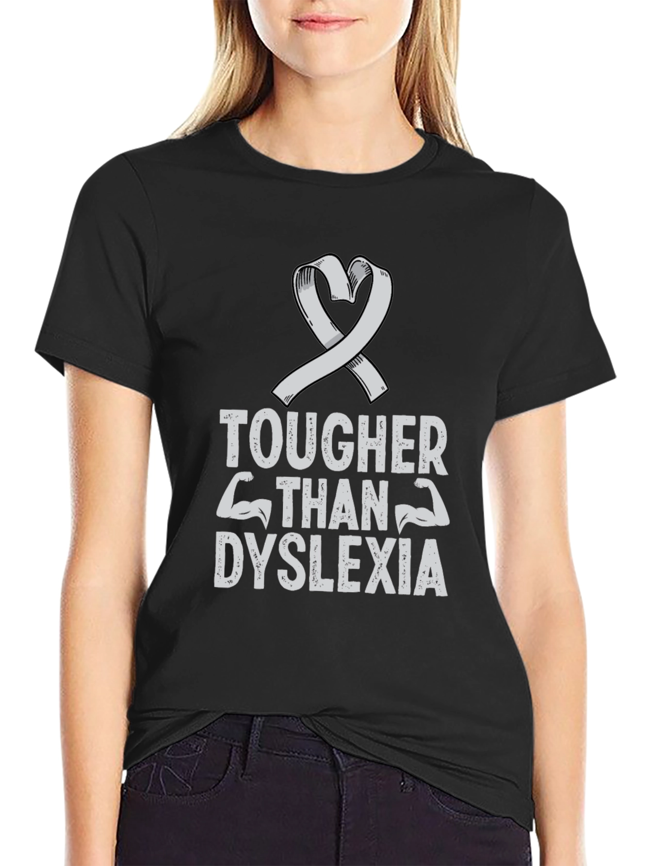 Tougher Than Dyslexia Ribbon T-Shirt