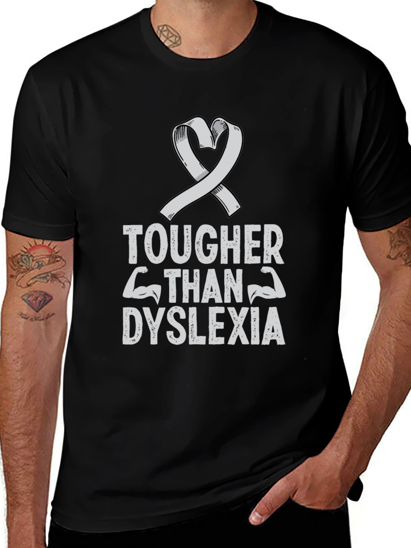 Tougher Than Dyslexia Ribbon T-Shirt