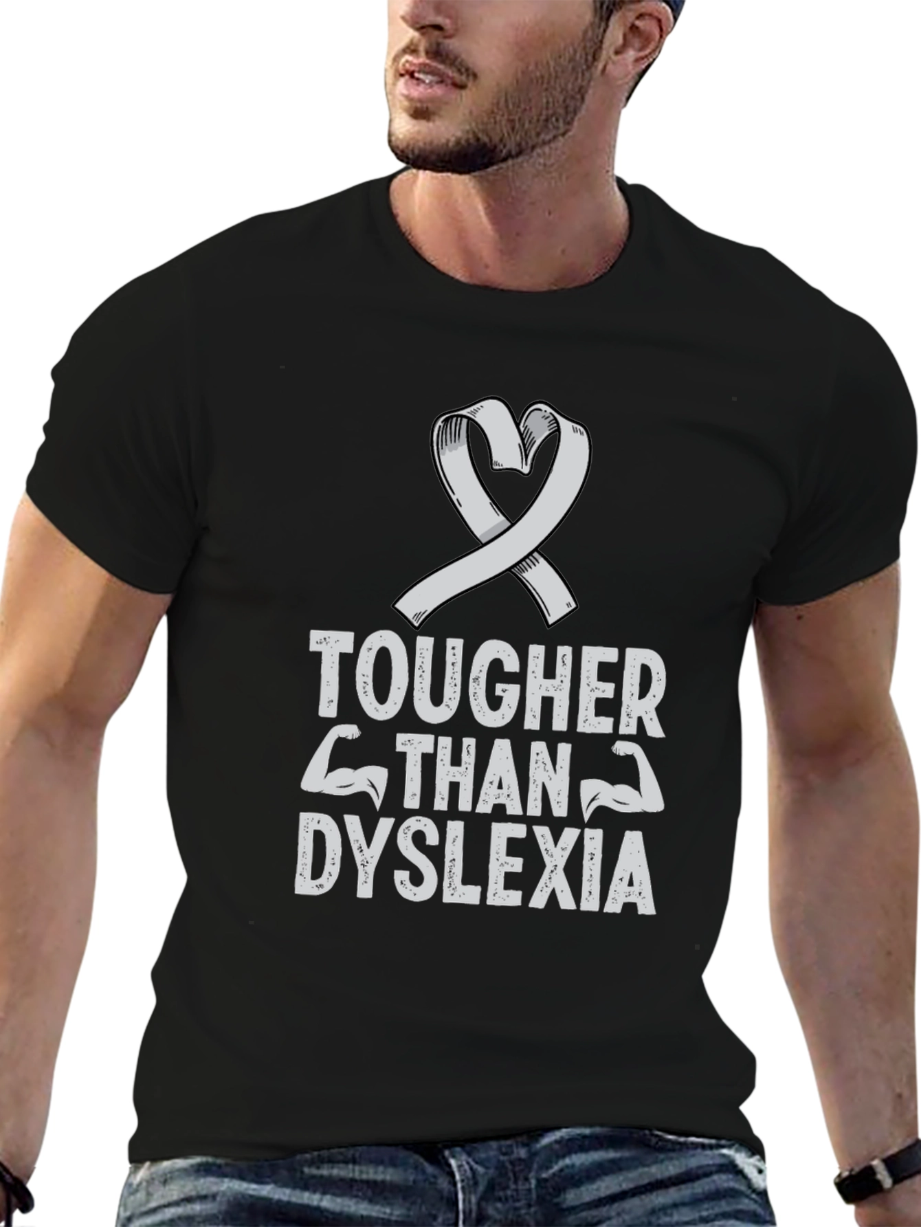 Tougher Than Dyslexia Ribbon T-Shirt