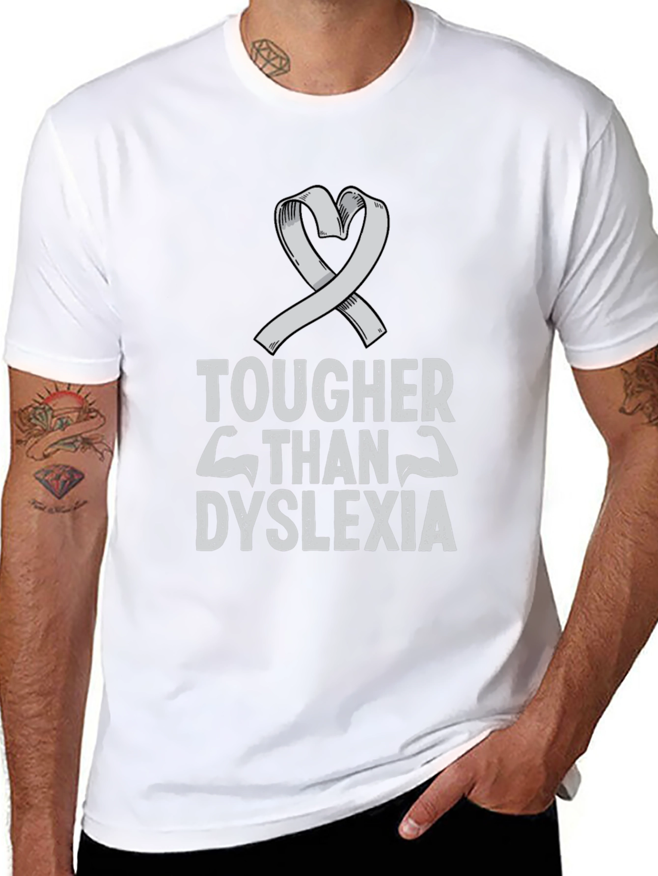 Tougher Than Dyslexia Ribbon T-Shirt