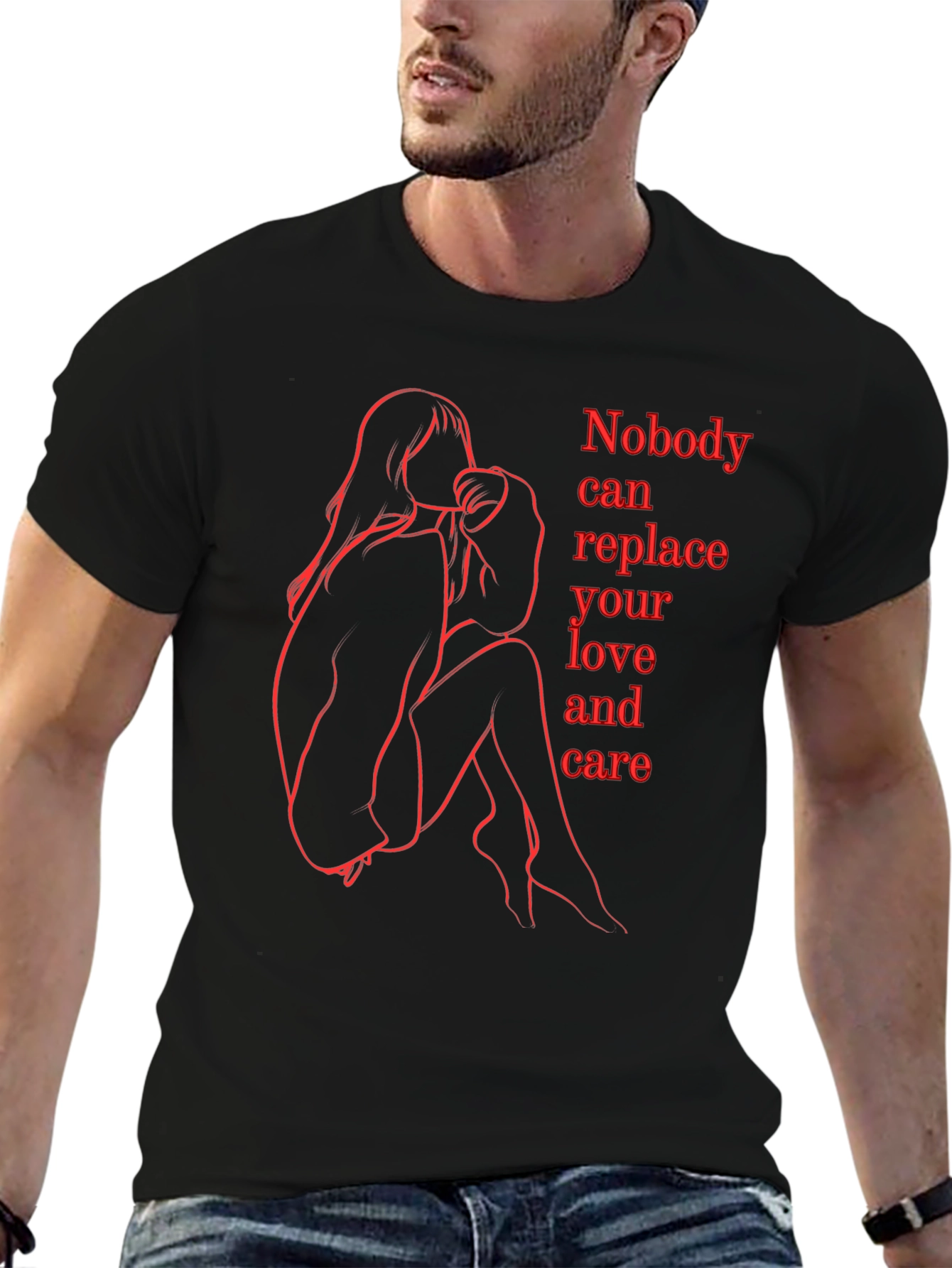 Emotional Line Art Graphic Tee