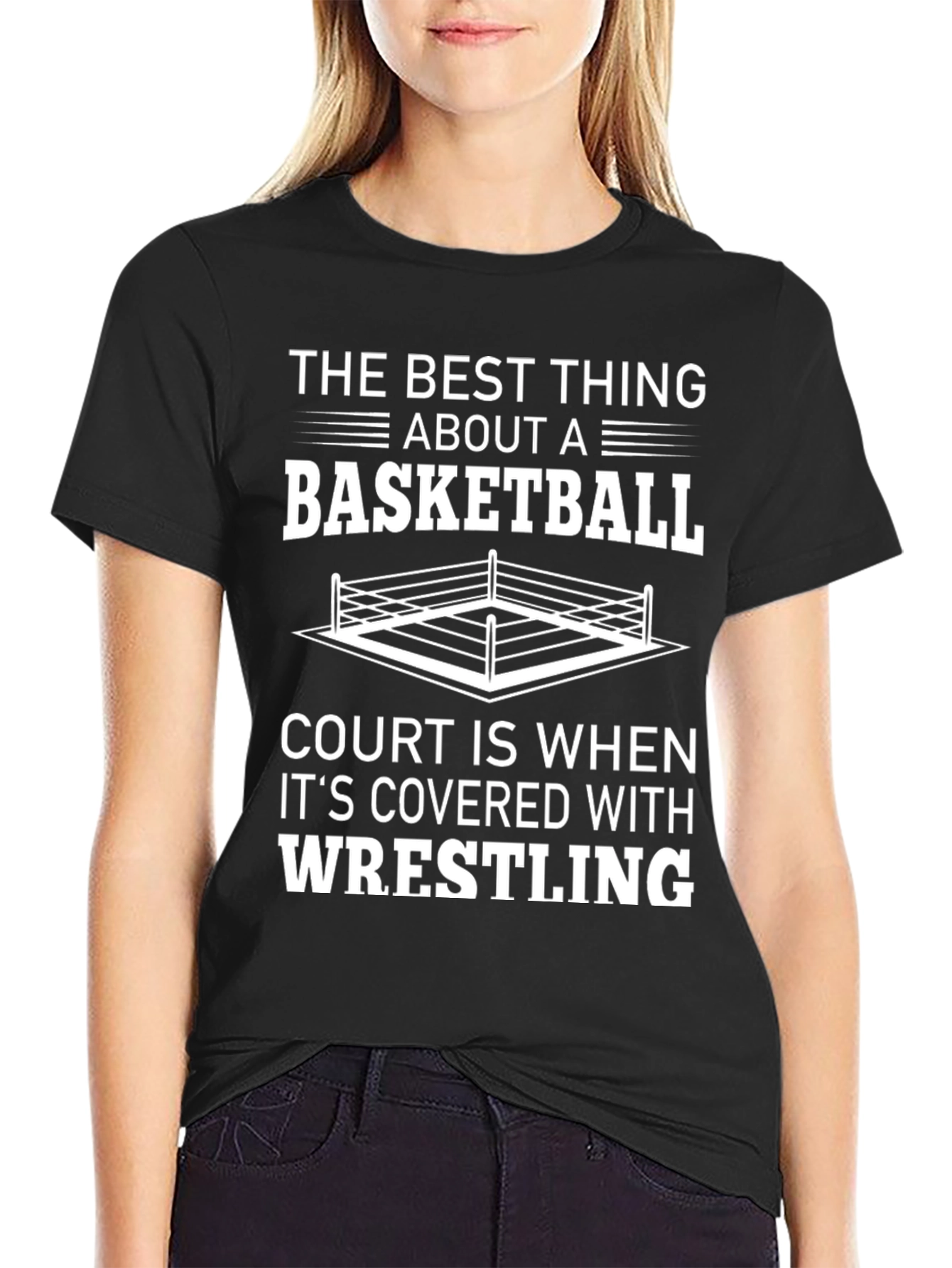 Funny Wrestling Basketball Court T-Shirt