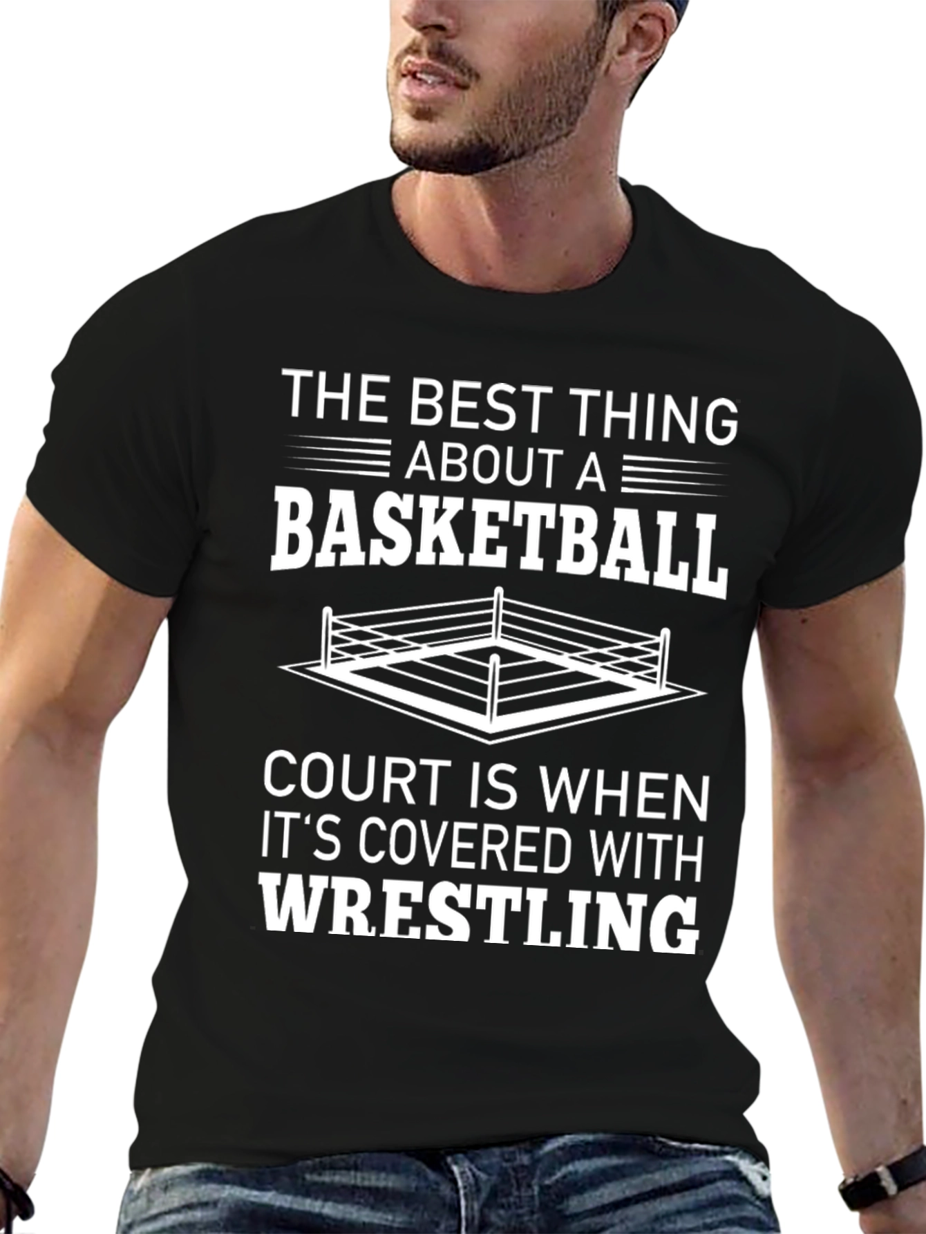 Funny Wrestling Basketball Court T-Shirt