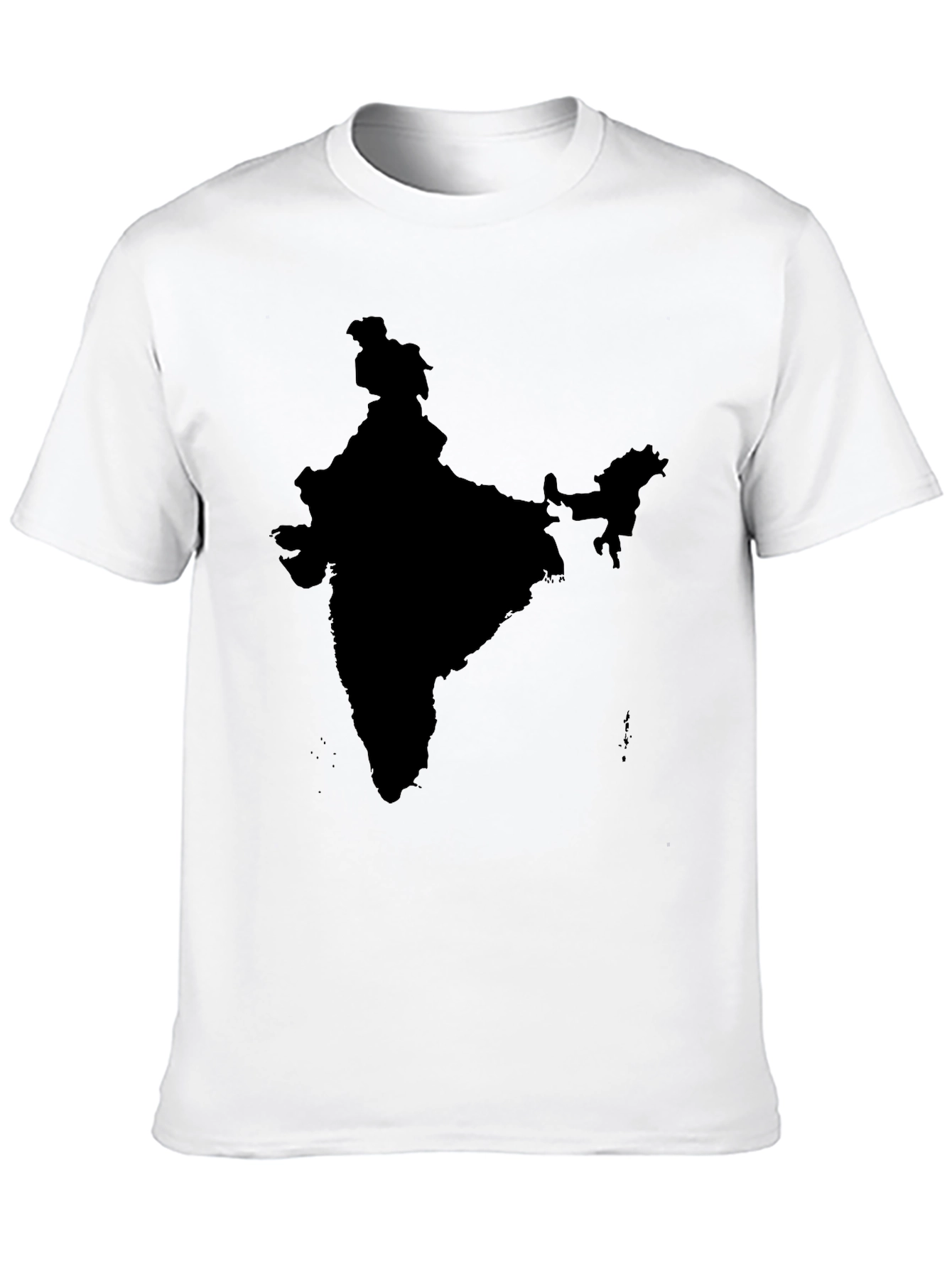 India Map Graphic Print Black T-Shirt