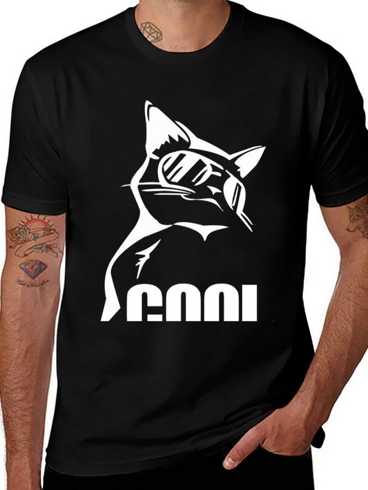 Cool Cat Graphic Tee - Black