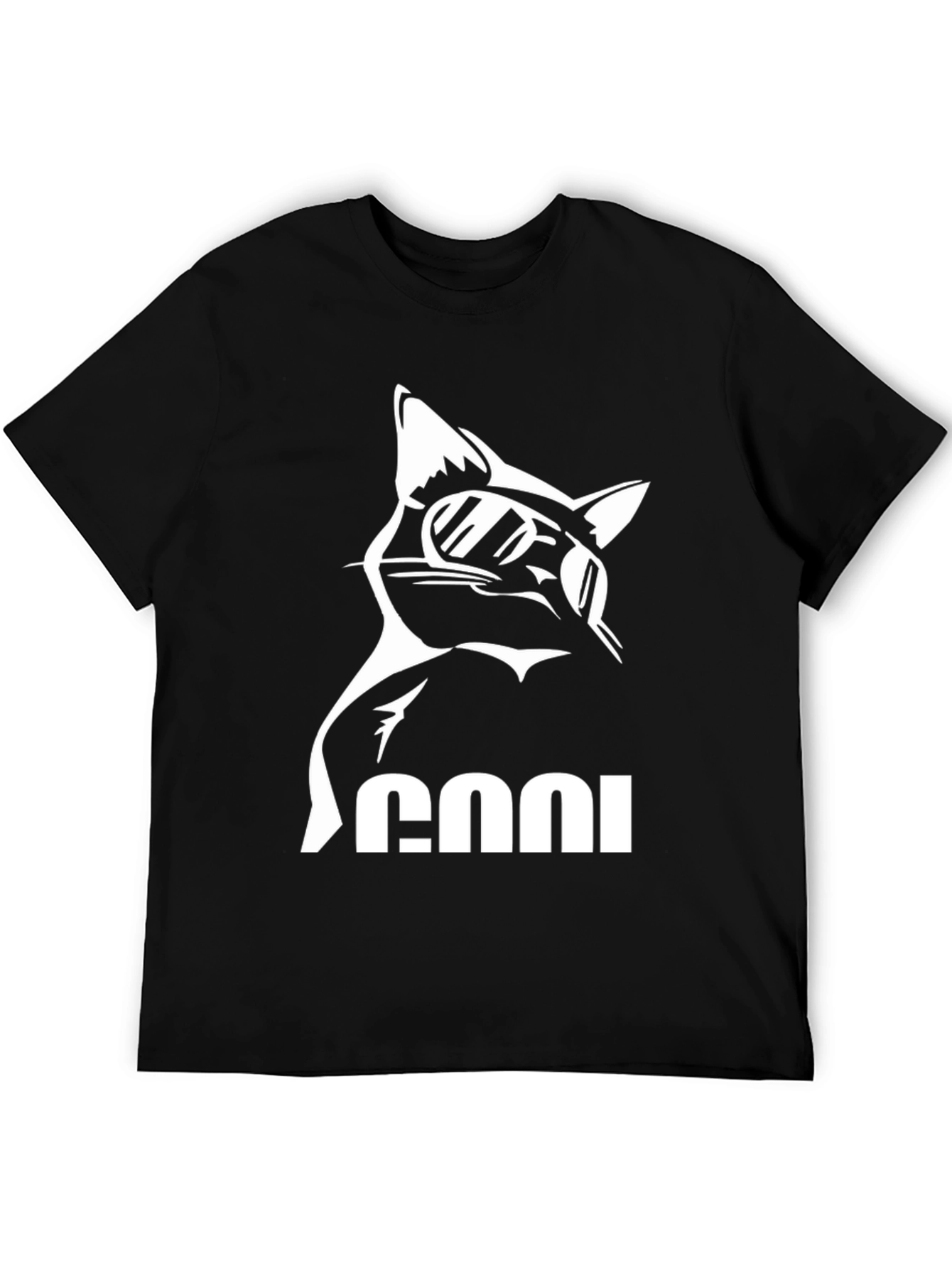 Cool Cat Graphic Tee - Black