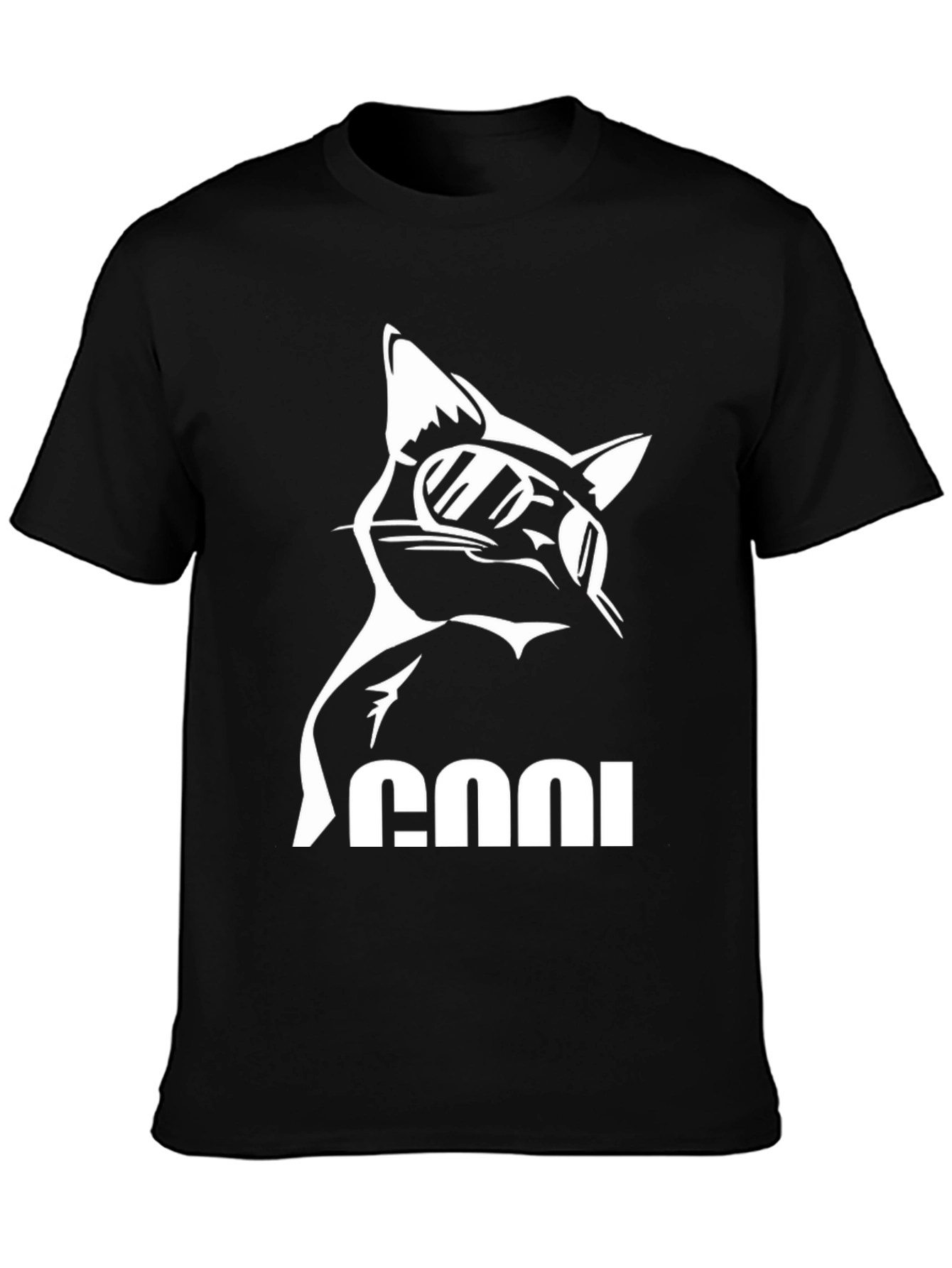 Cool Cat Graphic Tee - Black