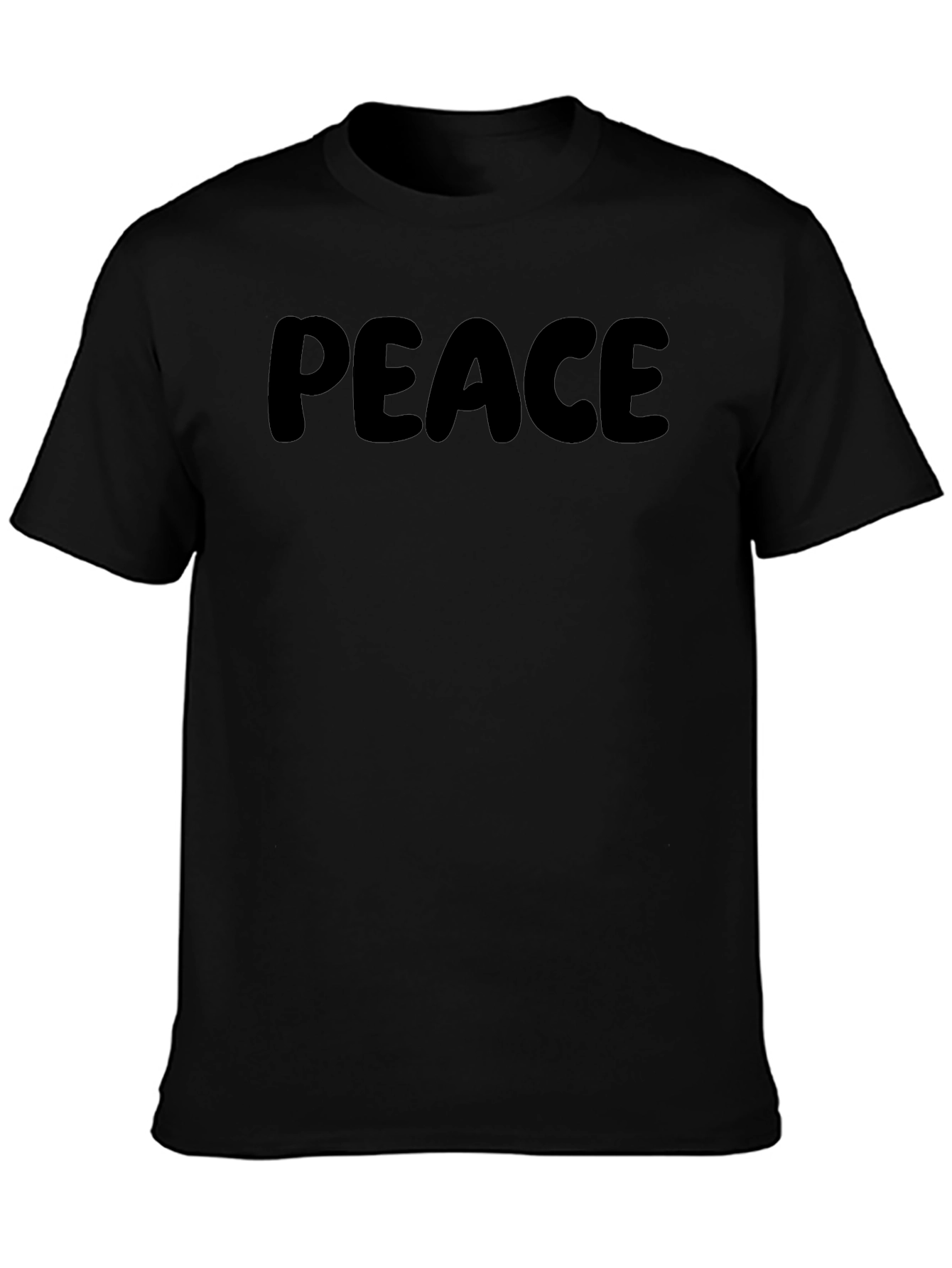 Peace Graphic Tee - Soft Black Cotton Casual Shirt