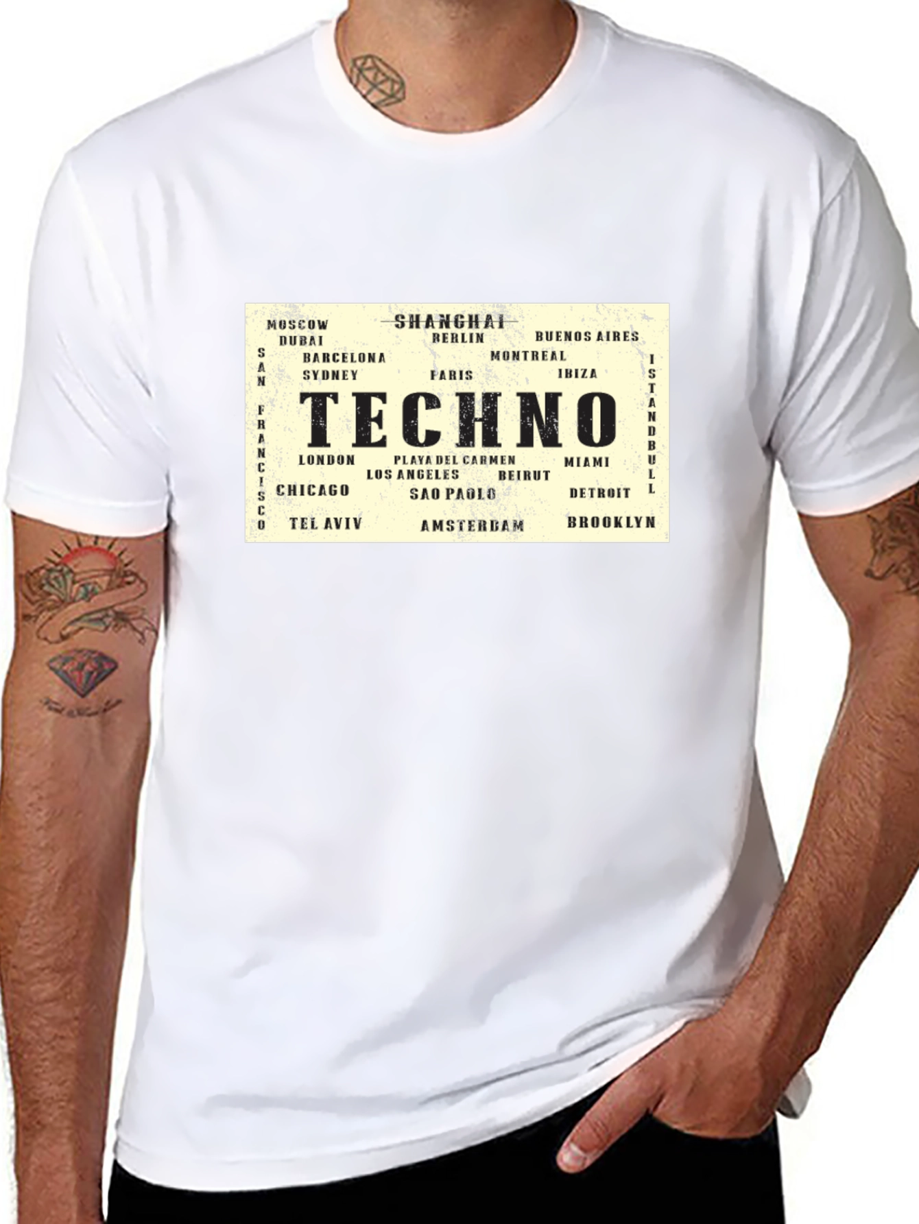 Techno City Destinations Black T-Shirt