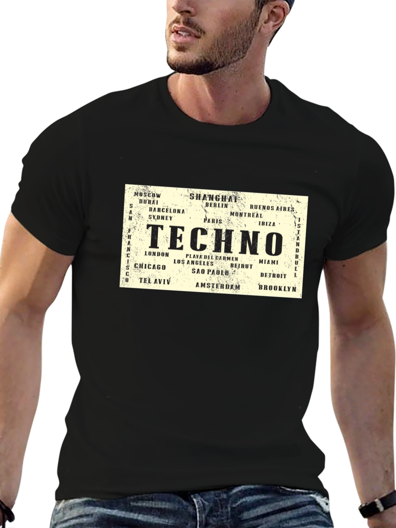 Techno City Destinations Black T-Shirt