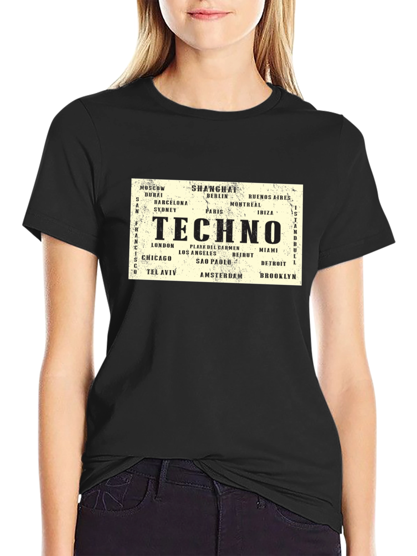 Techno City Destinations Black T-Shirt