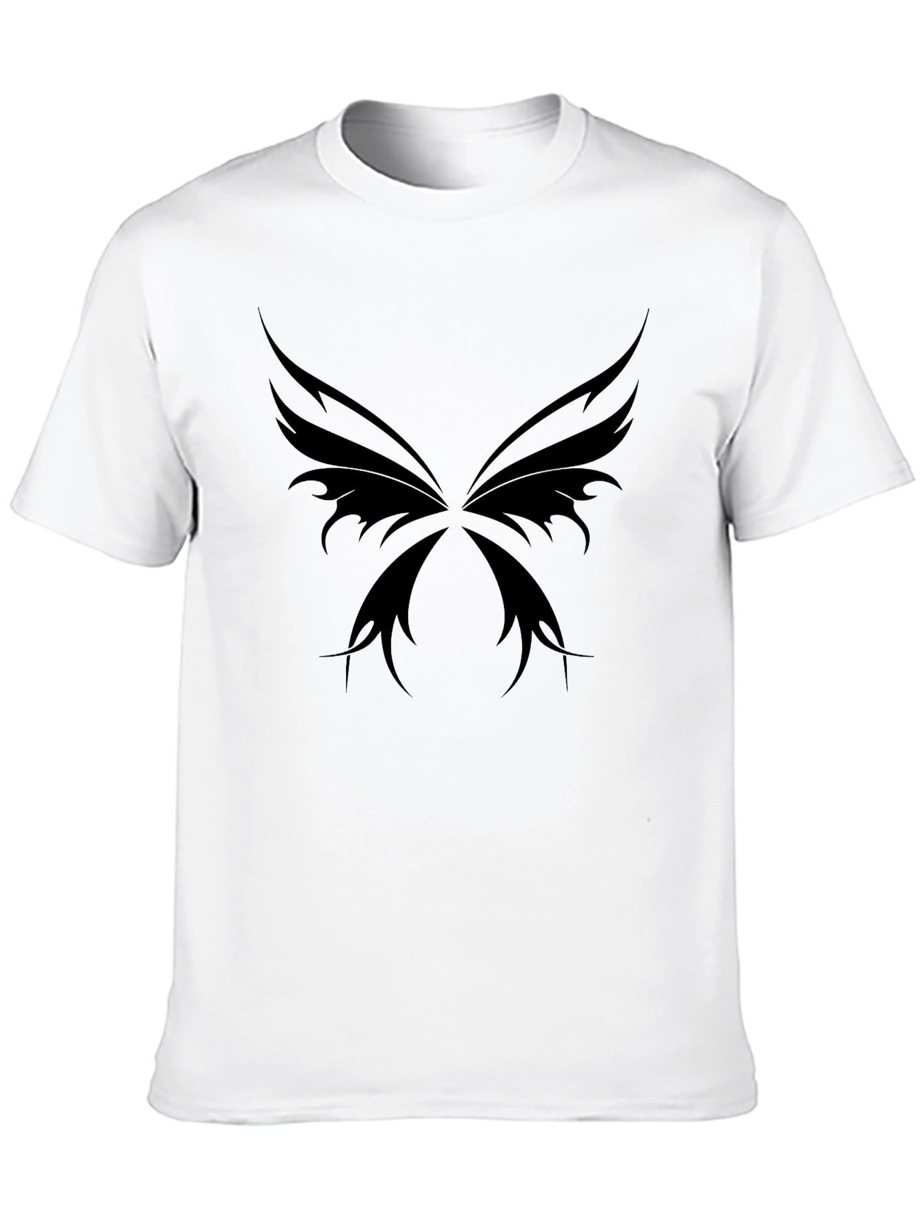 Gothic Butterfly Wing Graphic Black T-Shirt