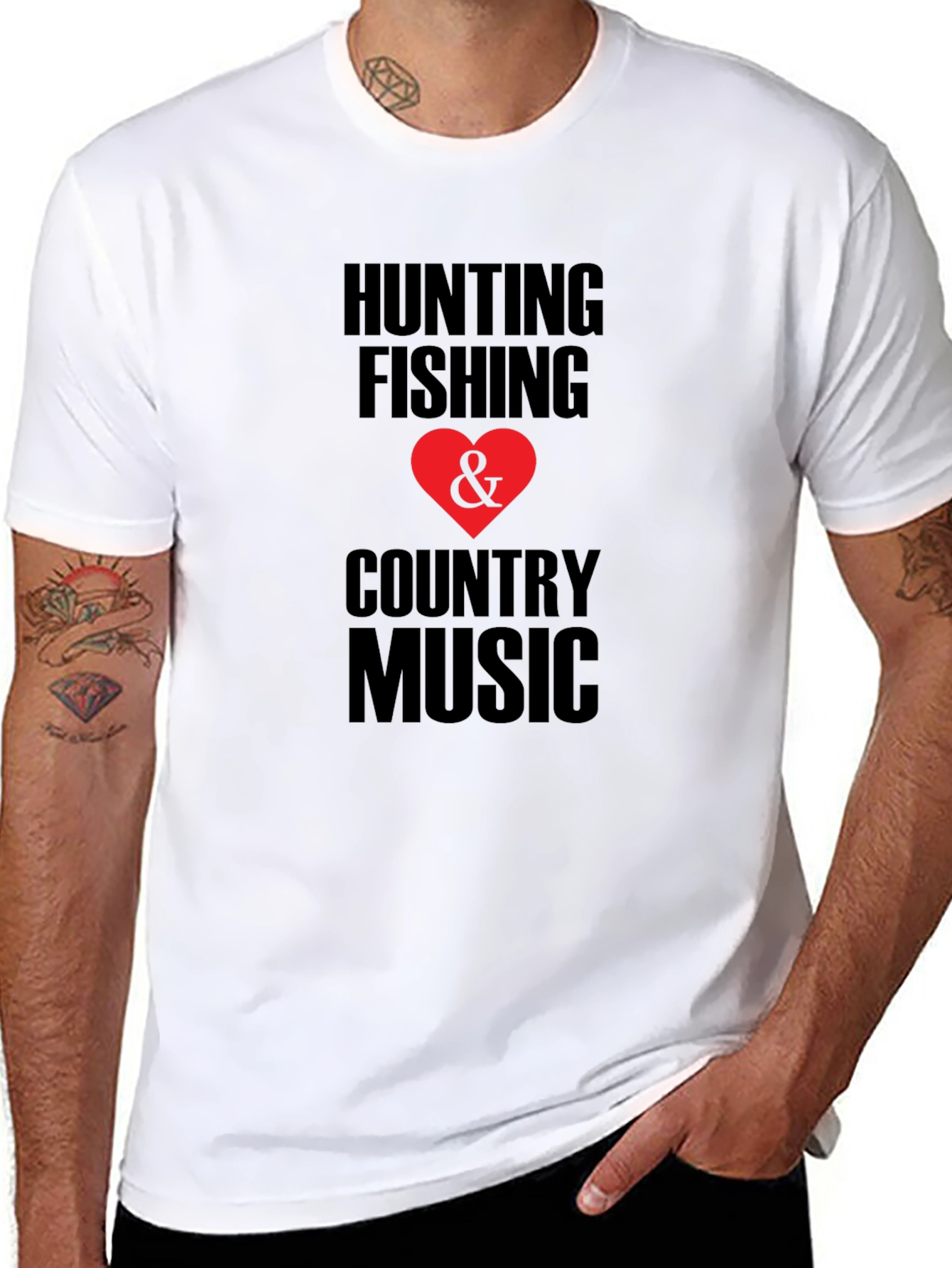 Hunting Fishing & Country Music Graphic Tee