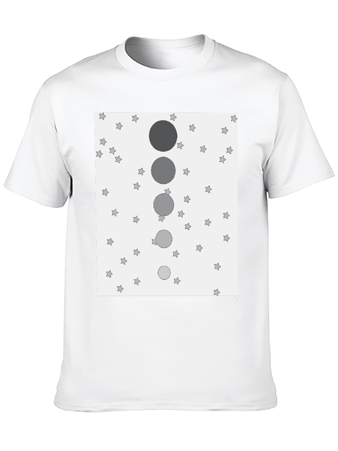 Stylish Black T-Shirt with Starry Sky & Moon Design