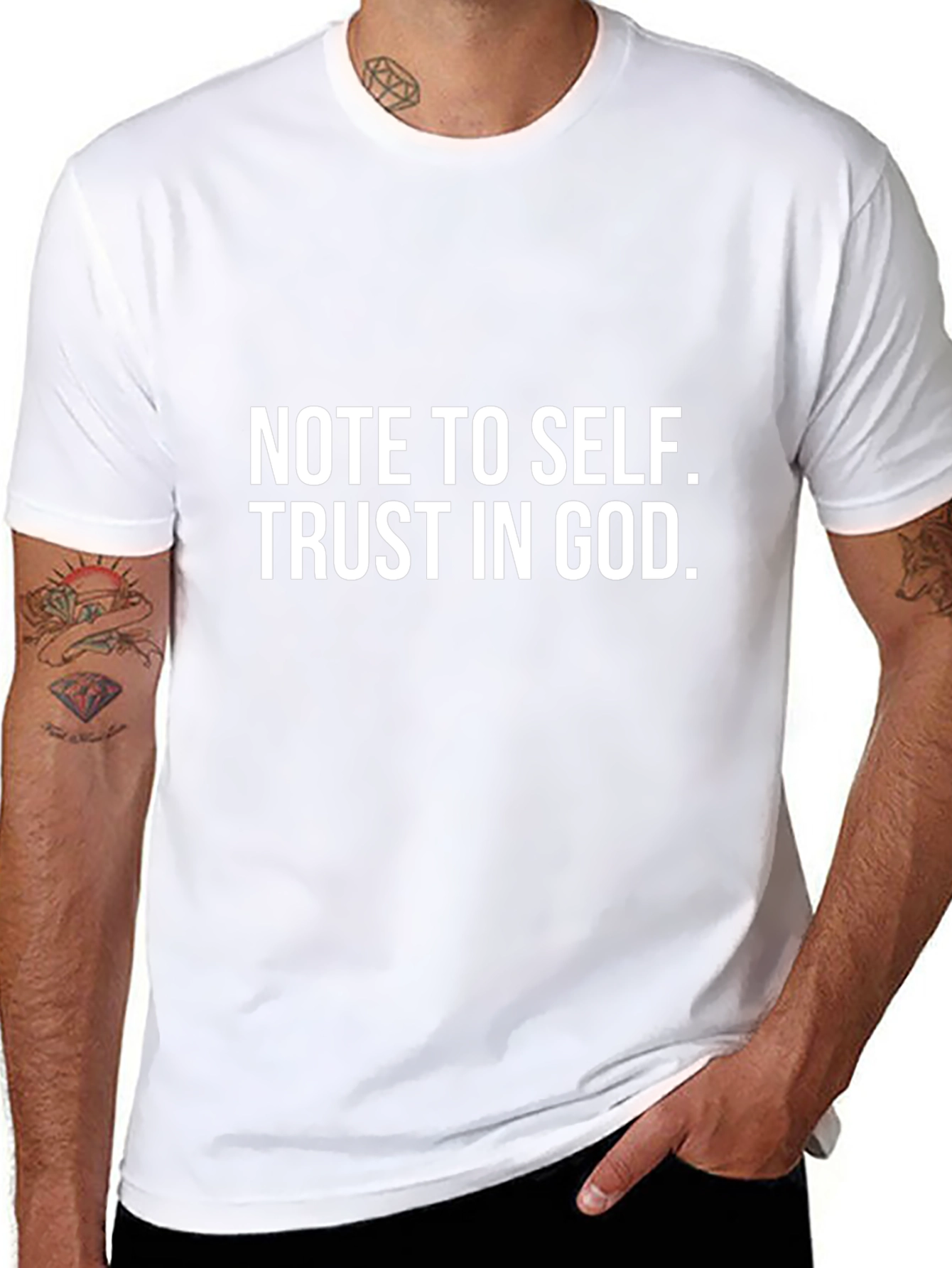 Note To Self Trust In God Black T-Shirt