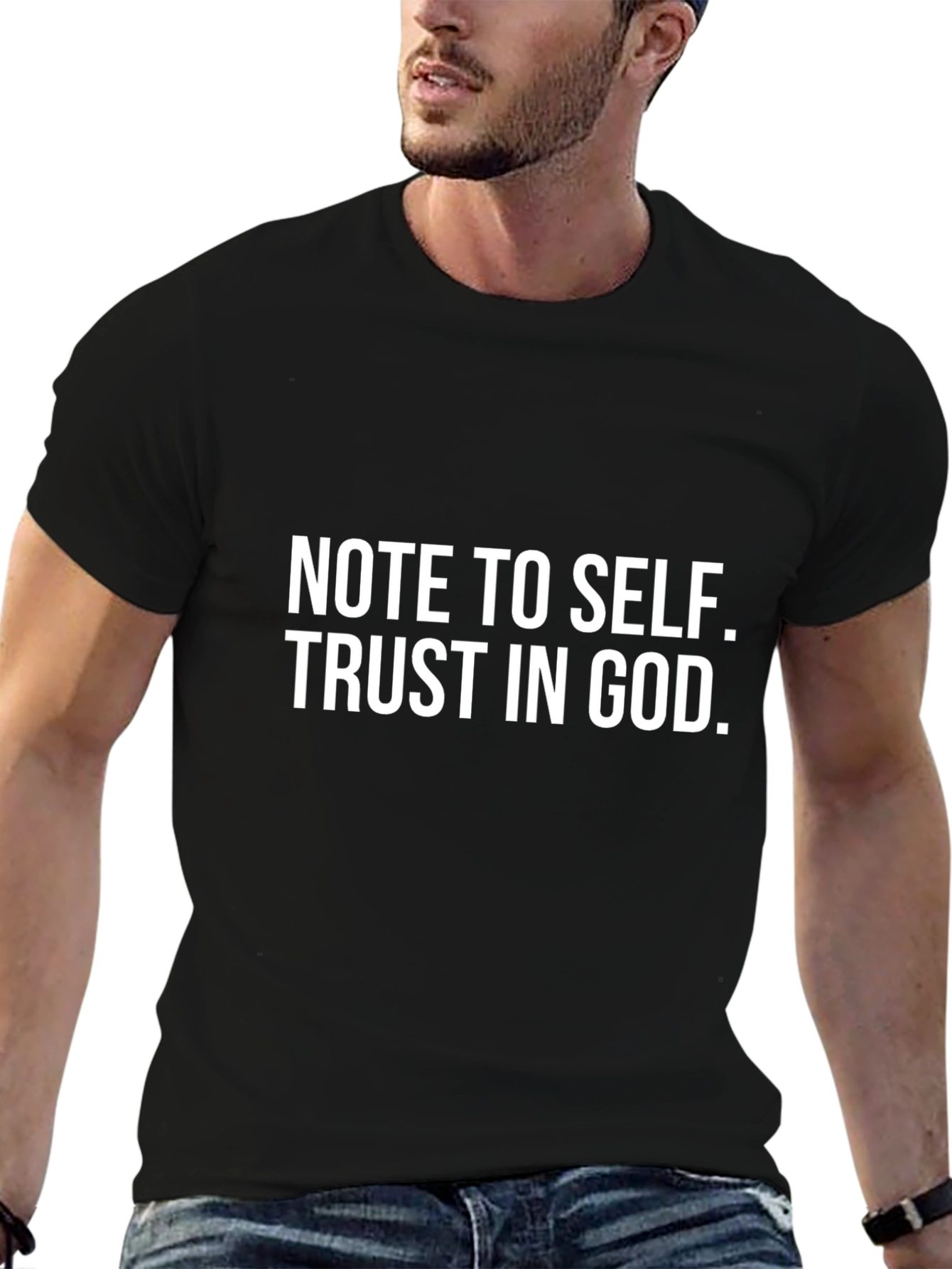 Note To Self Trust In God Black T-Shirt