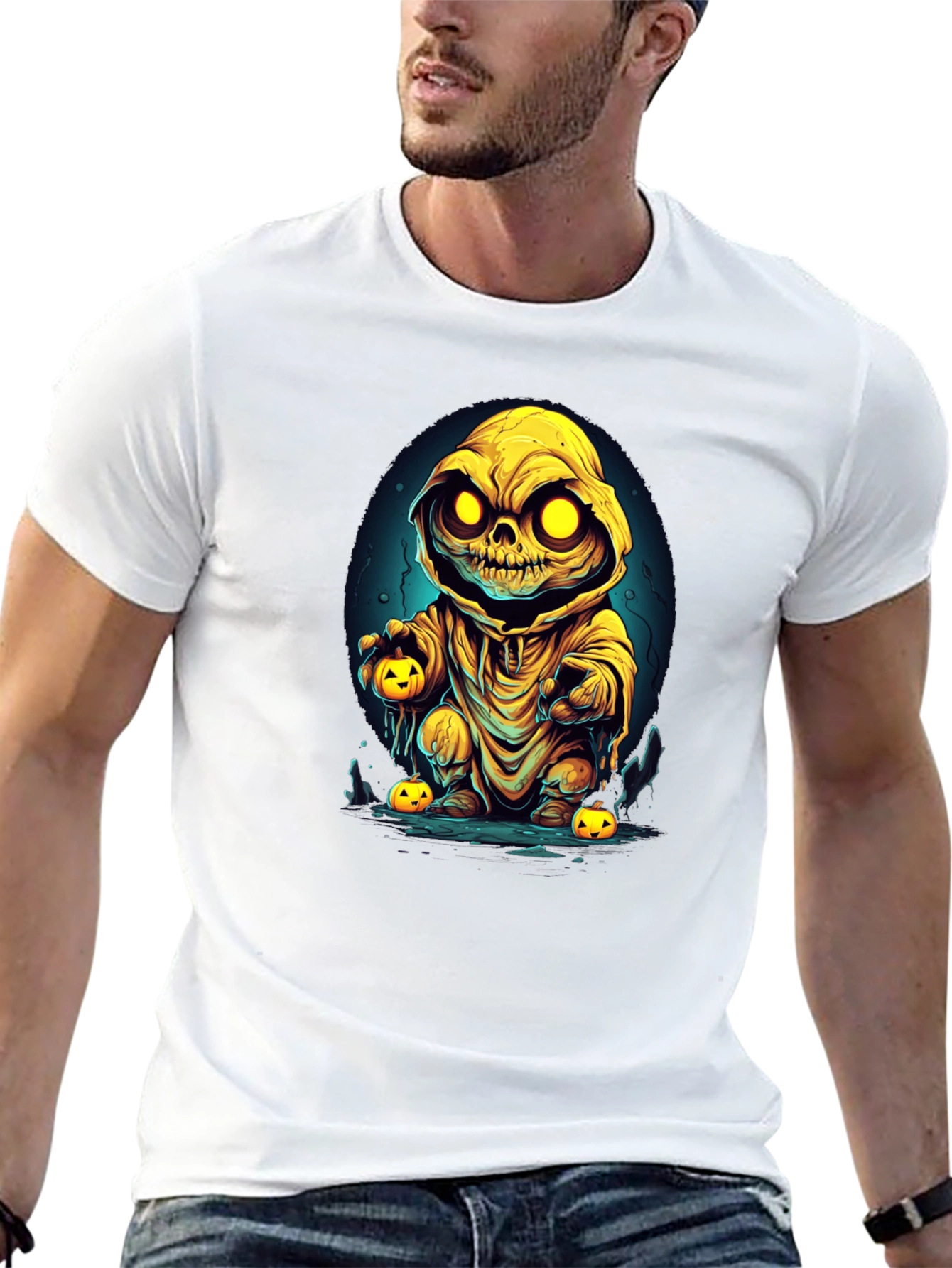 Spooky Pumpkin Character Graphic Tee