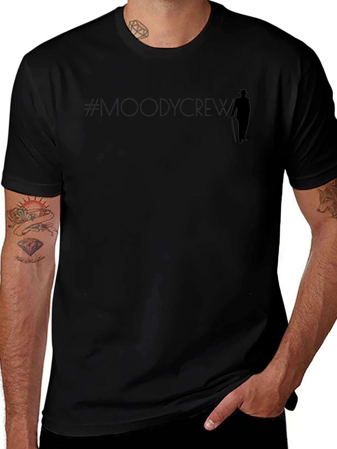 Moody Crew T-Shirt - Stylish Black Tee