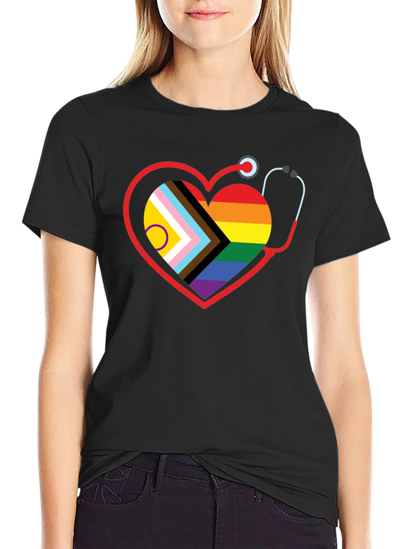 Pride Heart Stethoscope Graphic Tee