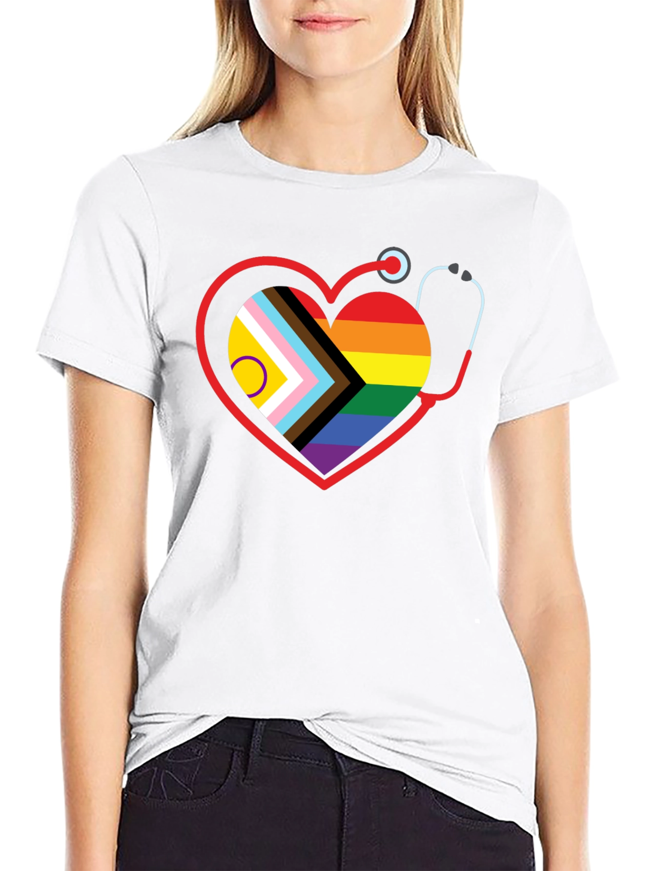 Pride Heart Stethoscope Graphic Tee