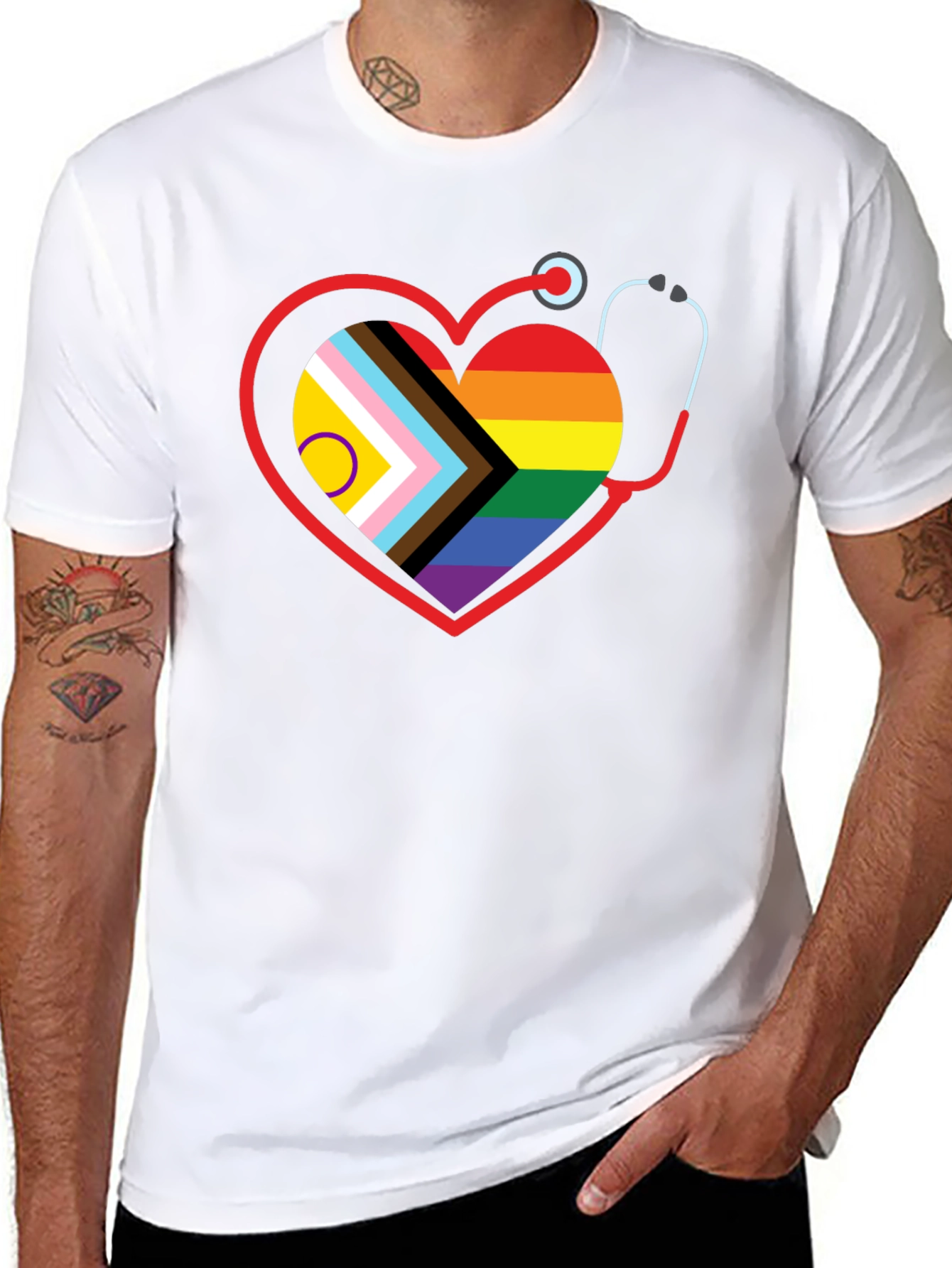 Pride Heart Stethoscope Graphic Tee