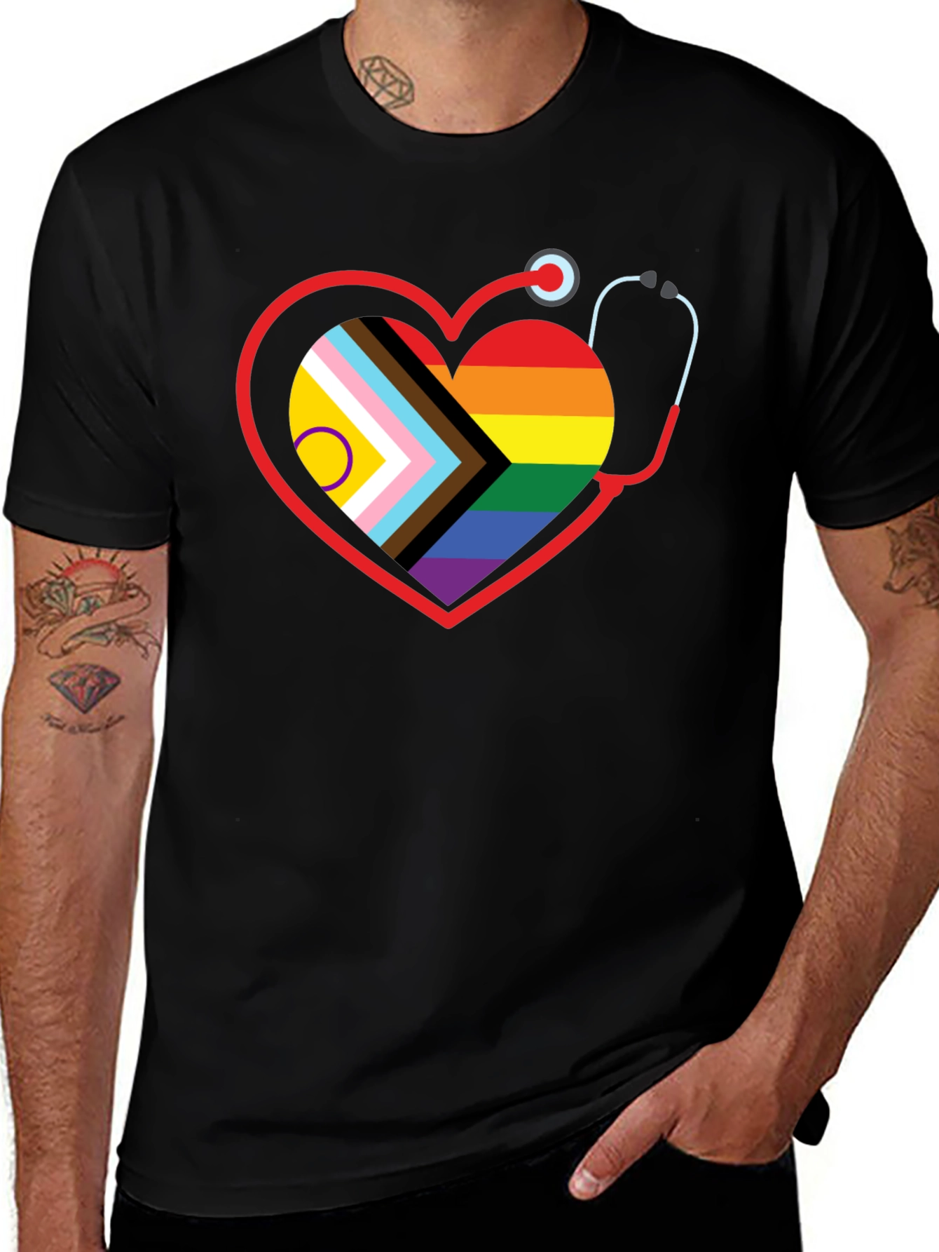 Pride Heart Stethoscope Graphic Tee