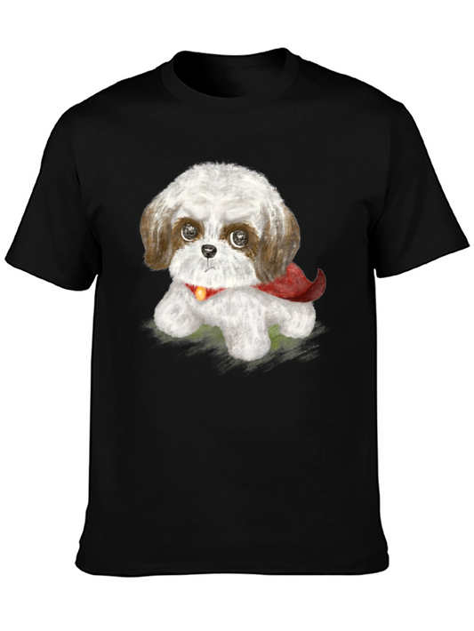 Cute Shih Tzu Superhero Dog Graphic T-Shirt