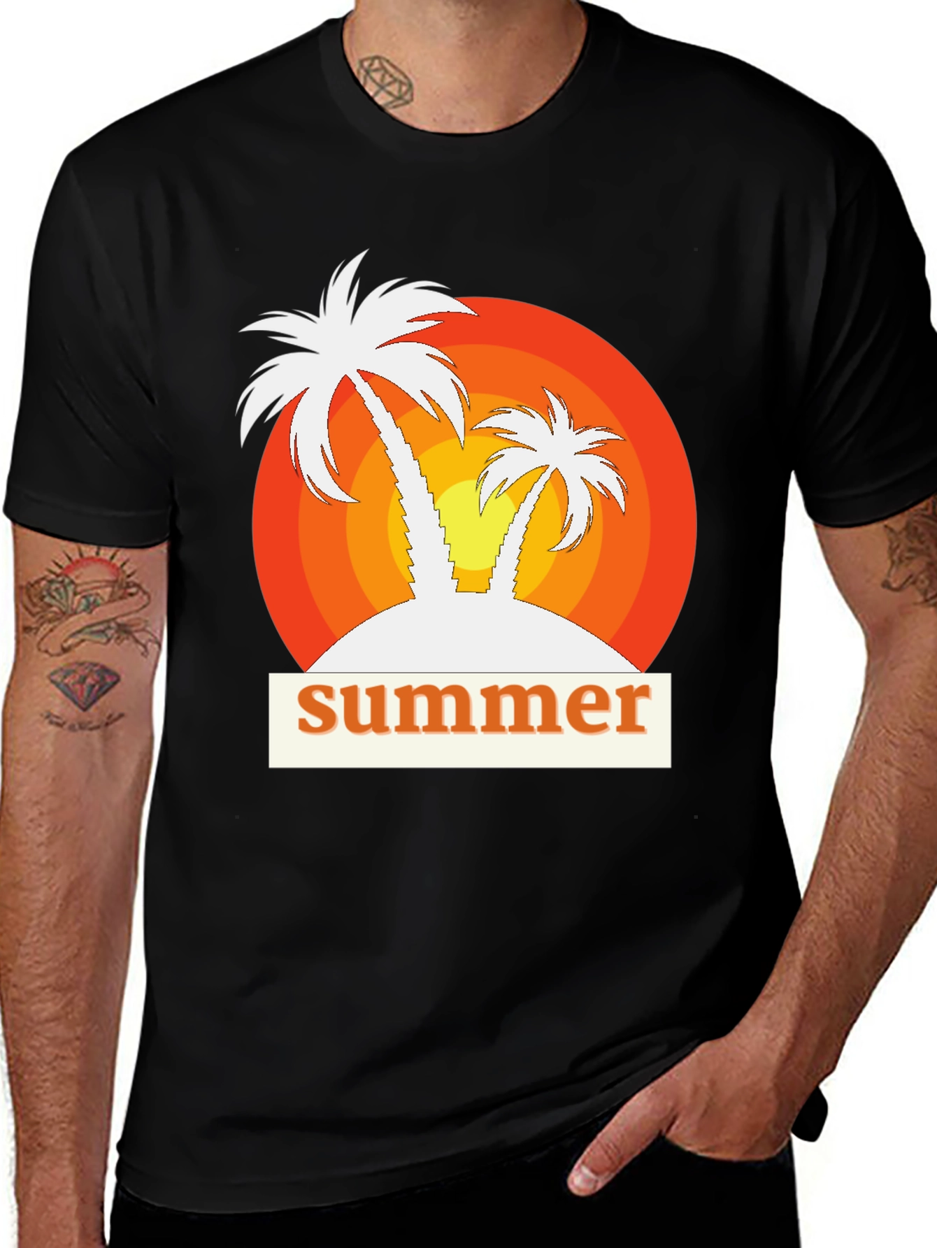 Retro Summer Palm Tree Graphic Tee