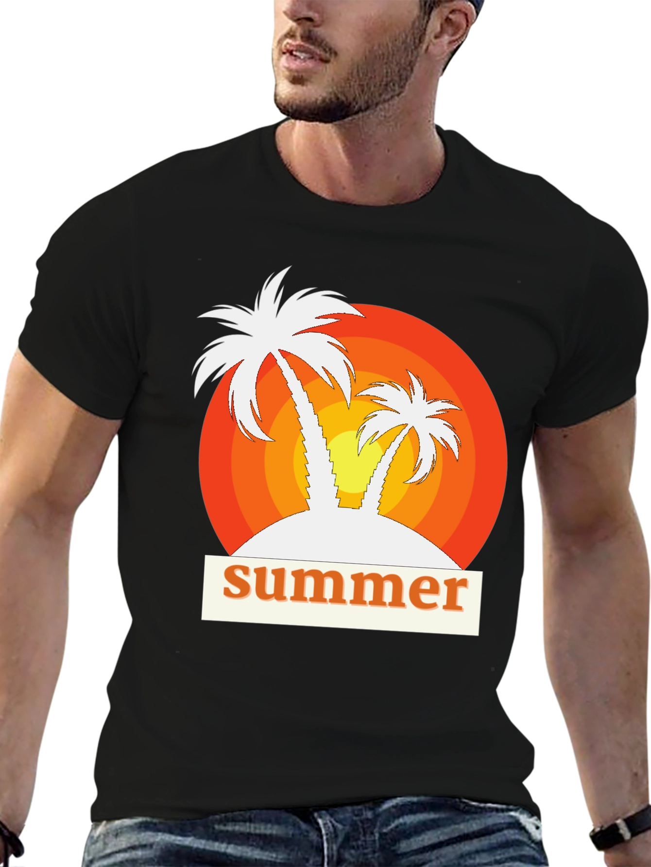 Retro Summer Palm Tree Graphic Tee