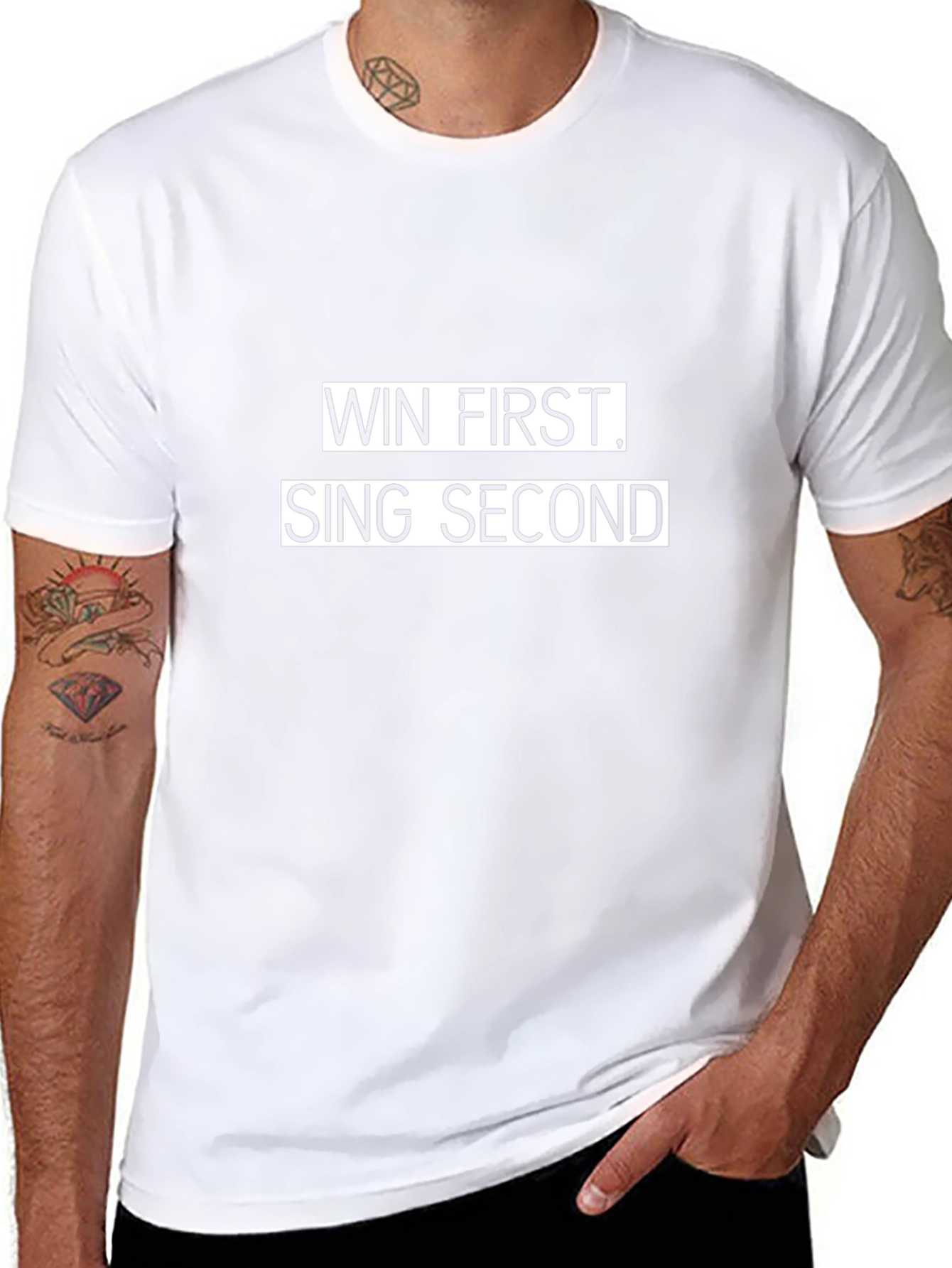Win First Sing Second Graphic Tee