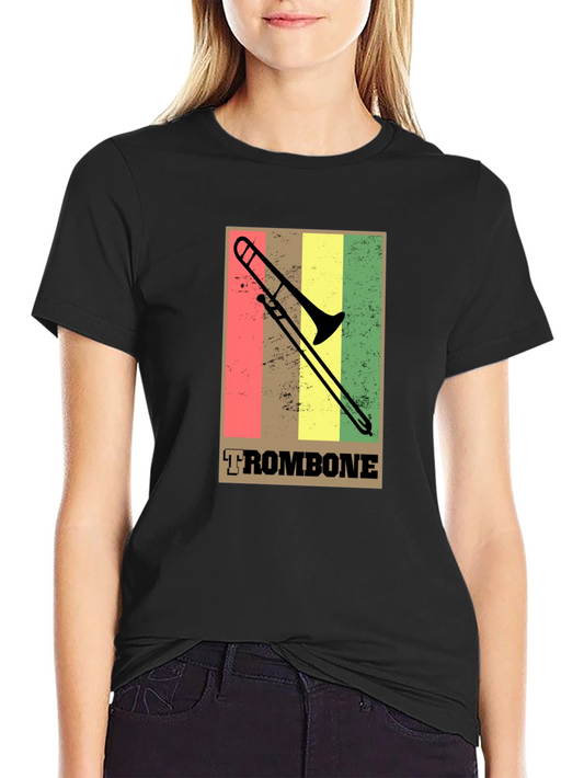 Retro Trombone T-Shirt - Music Lovers Tee